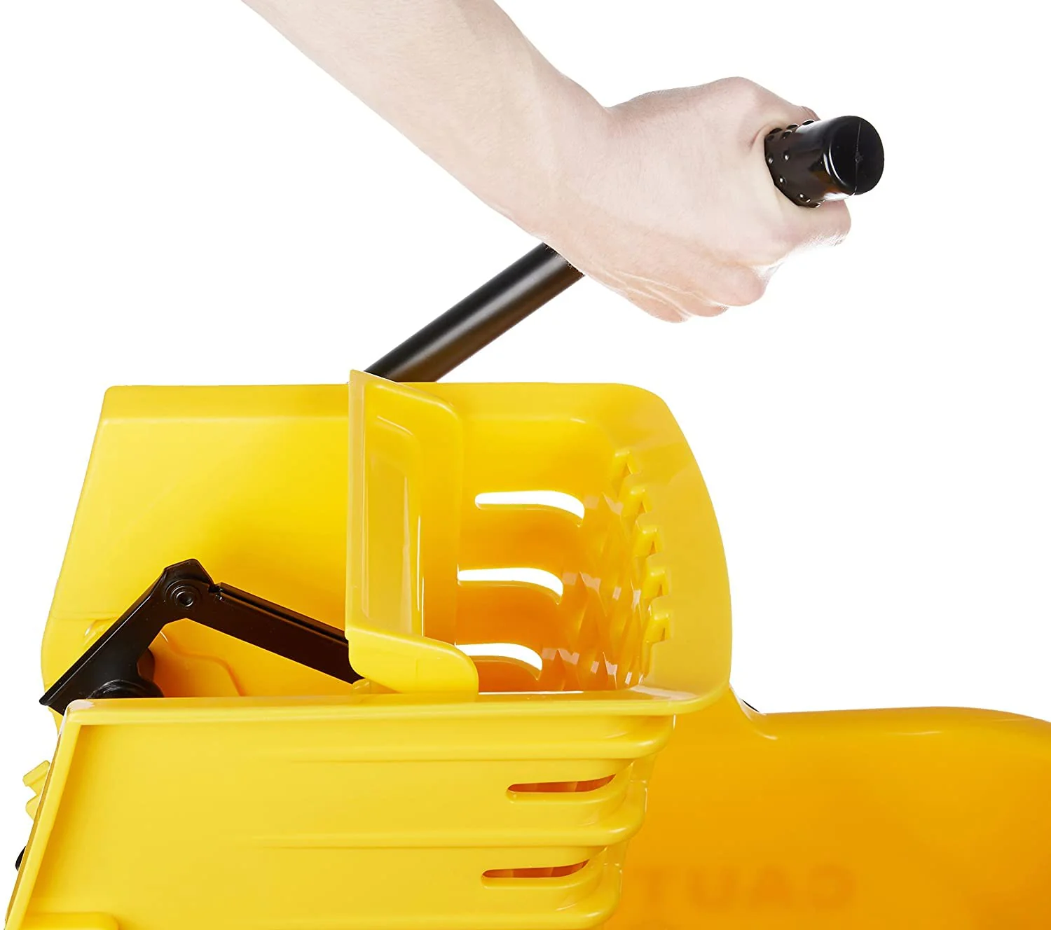 Amazon Basics Commercial Side Press Wringer Floor Cleaning Mop Bucket on Wheels, 35-Quart, Yellow - Image 6