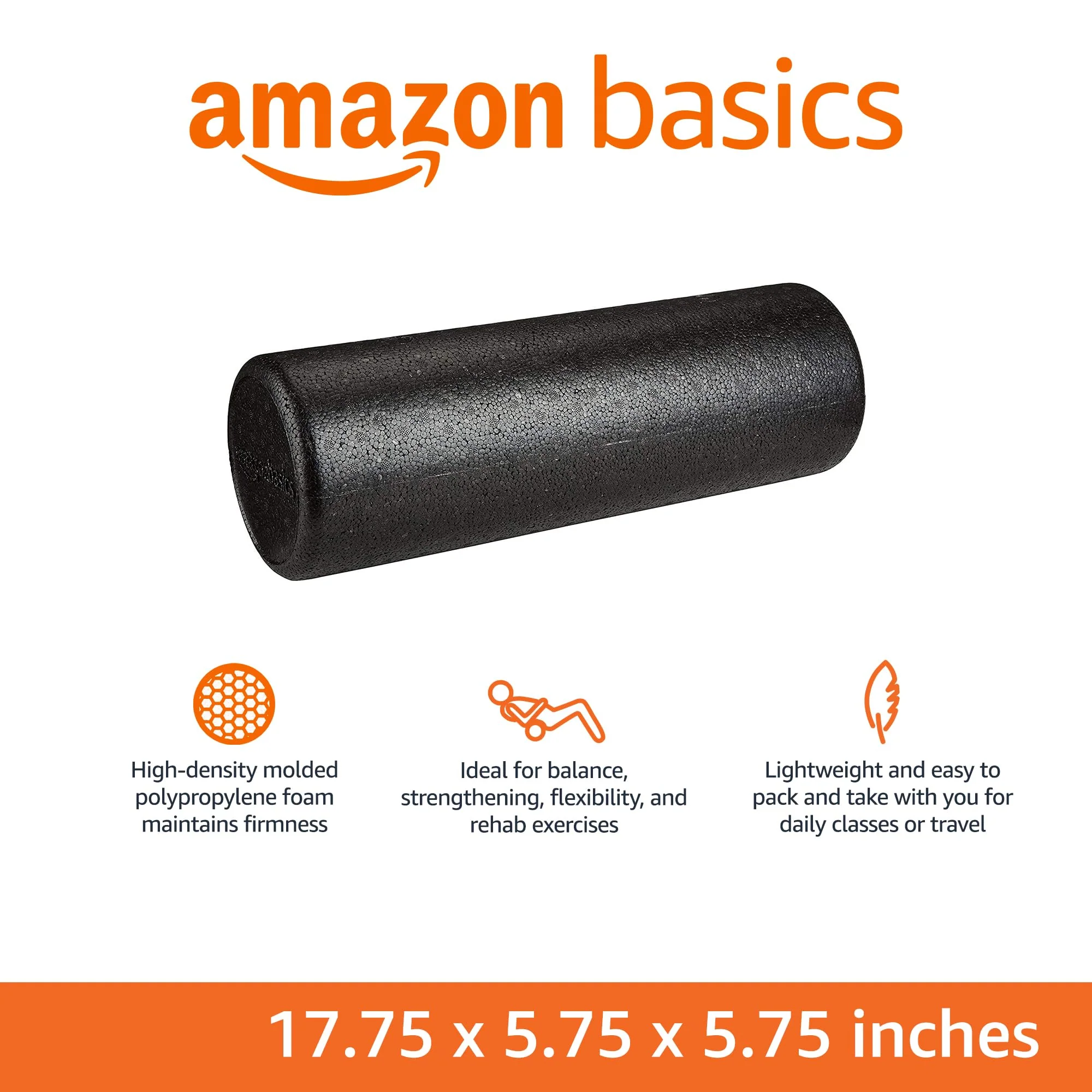 Amazon Basics High Density Foam Roller for Exercise and Recovery, 18 Inches, Black - Image 6