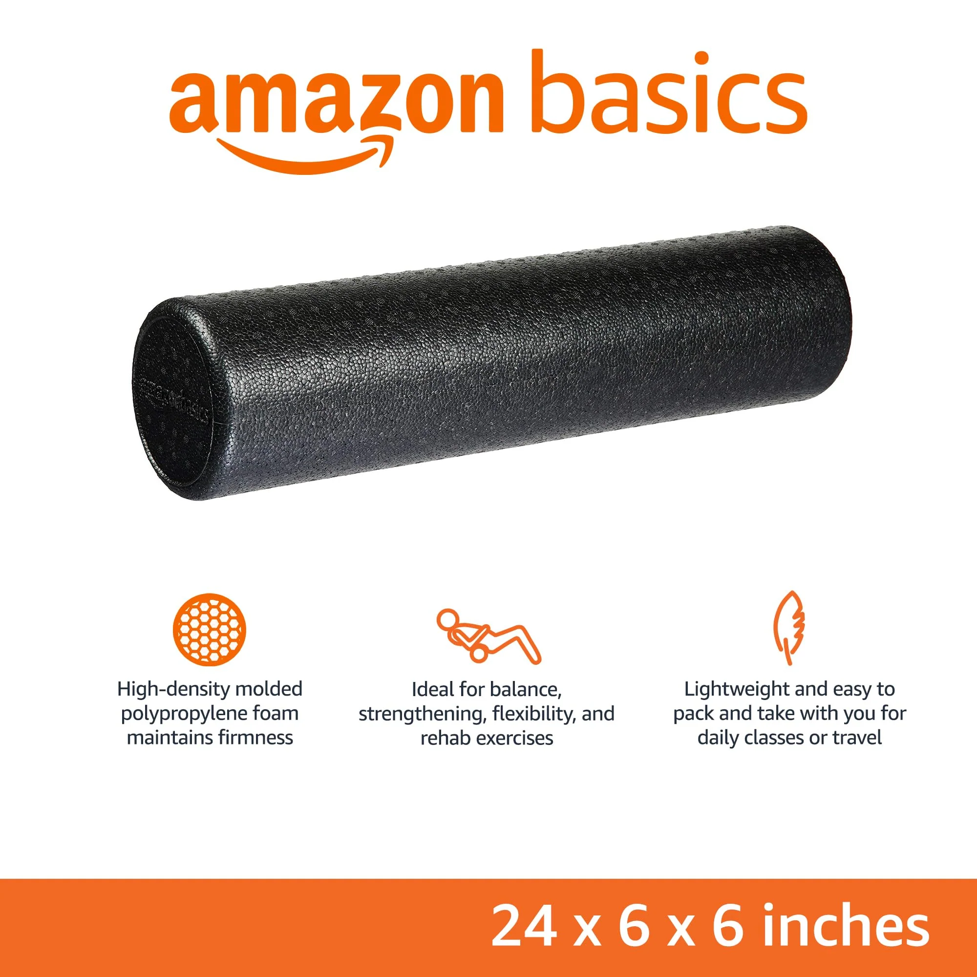 Amazon Basics High Density Foam Roller for Exercise and Recovery, 24 Inches, Black - Image 6