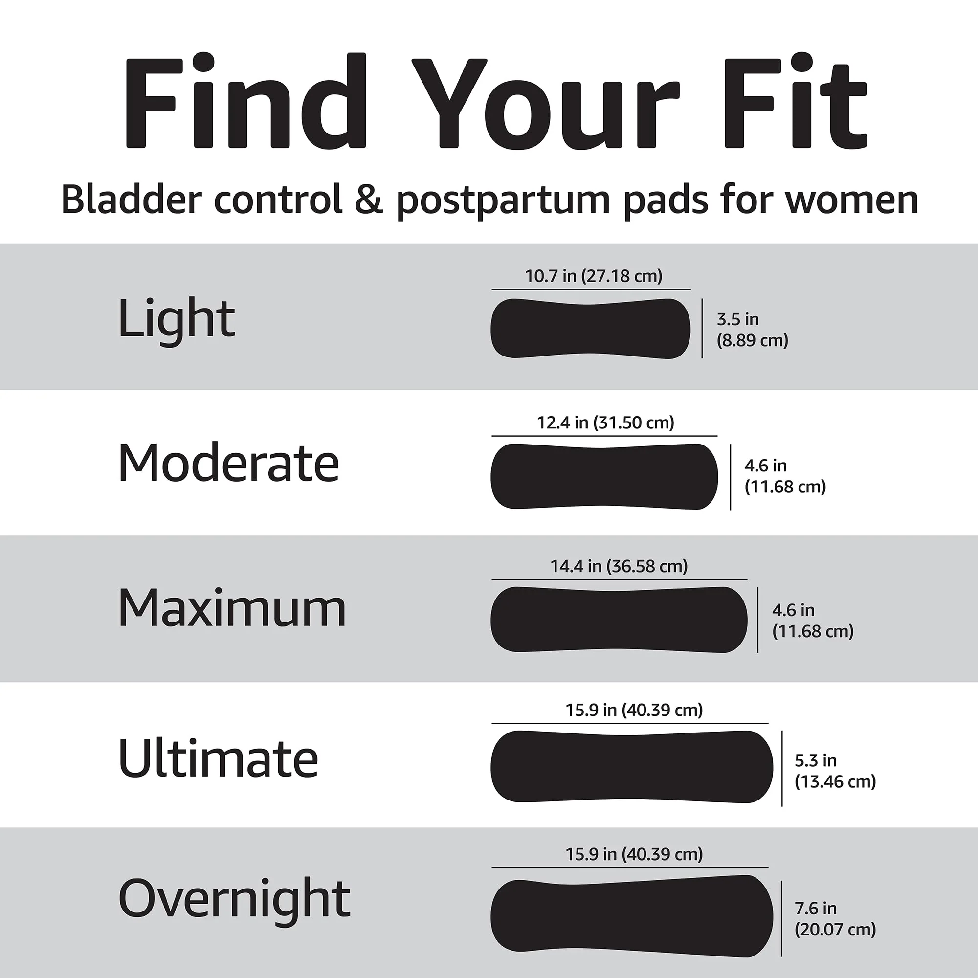 Amazon Basics Incontinence Pads for Women, Postpartum, Long, Maximum Absorbency, Bladder Control, Unscented, 78 Count (2 Packs of 39) - Image 3