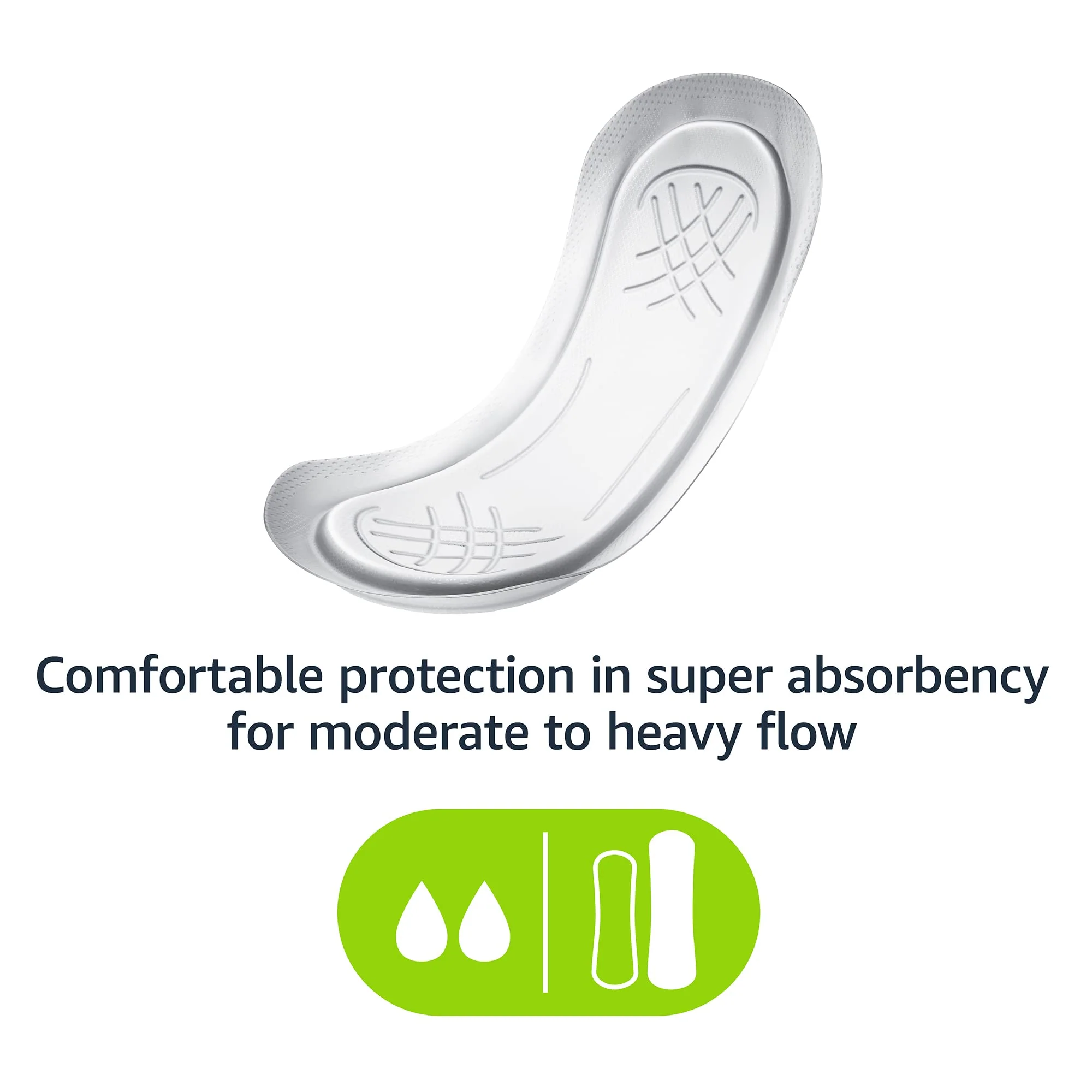 Amazon Basics Maxi Pads For Periods- Thick, Super Absorbency, Unscented, 48 Count, 1 Pack - Image 2