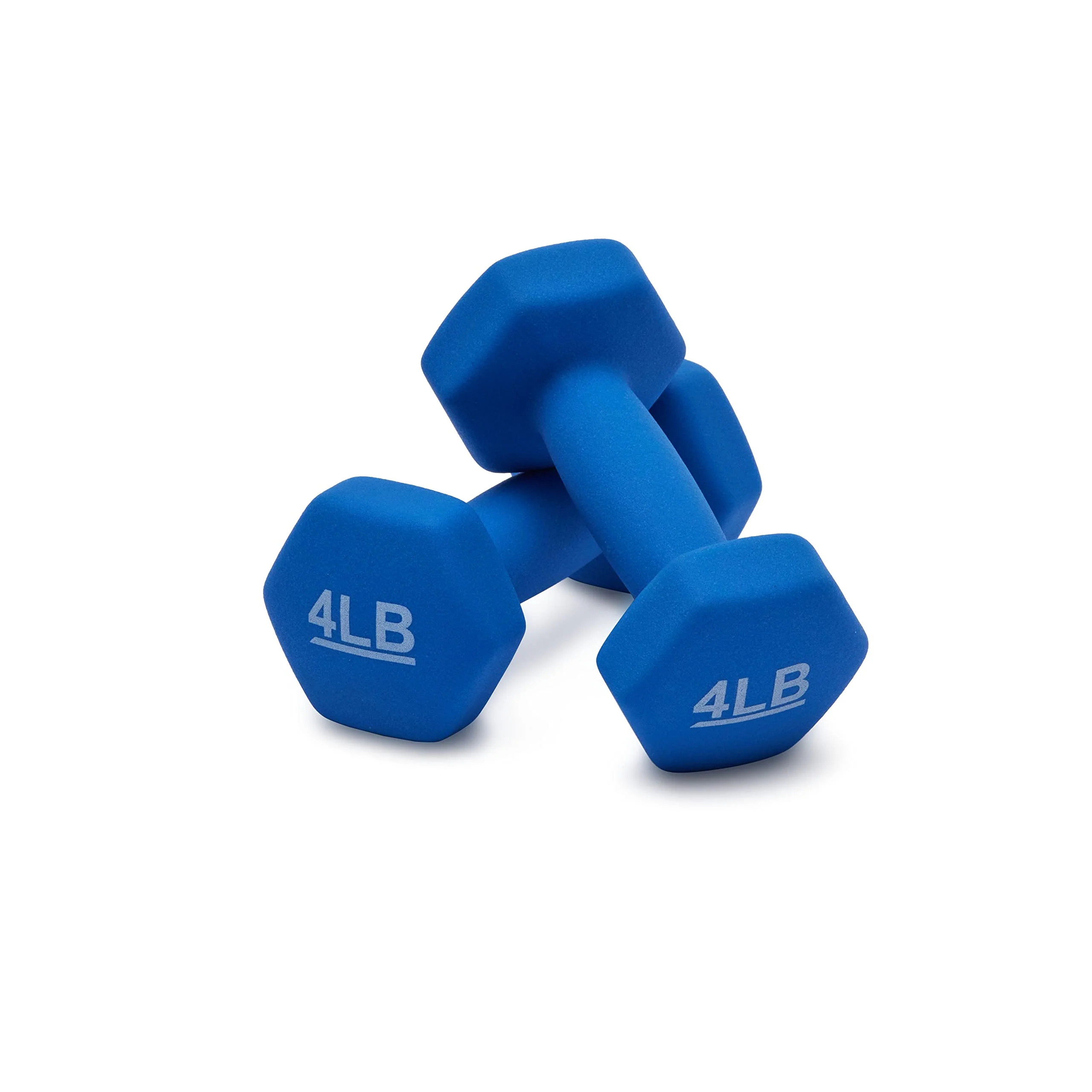 Amazon Basics Neoprene Dumbbell Hand Weights, 4 Pounds, Pair, Blue - Image 4