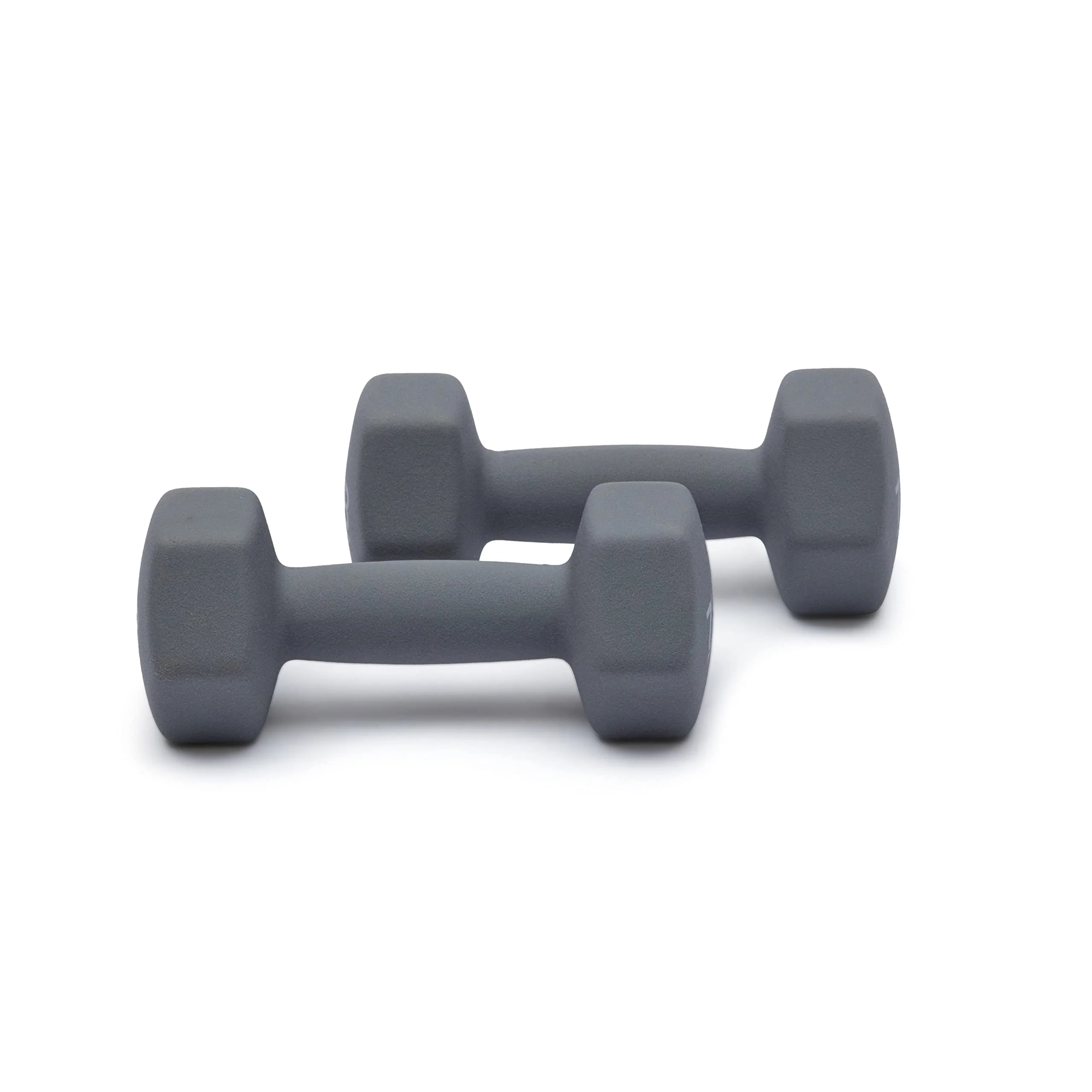 Amazon Basics Neoprene Dumbbell Hand Weights, 7 Pounds, Pair, Light Grey - Image 6