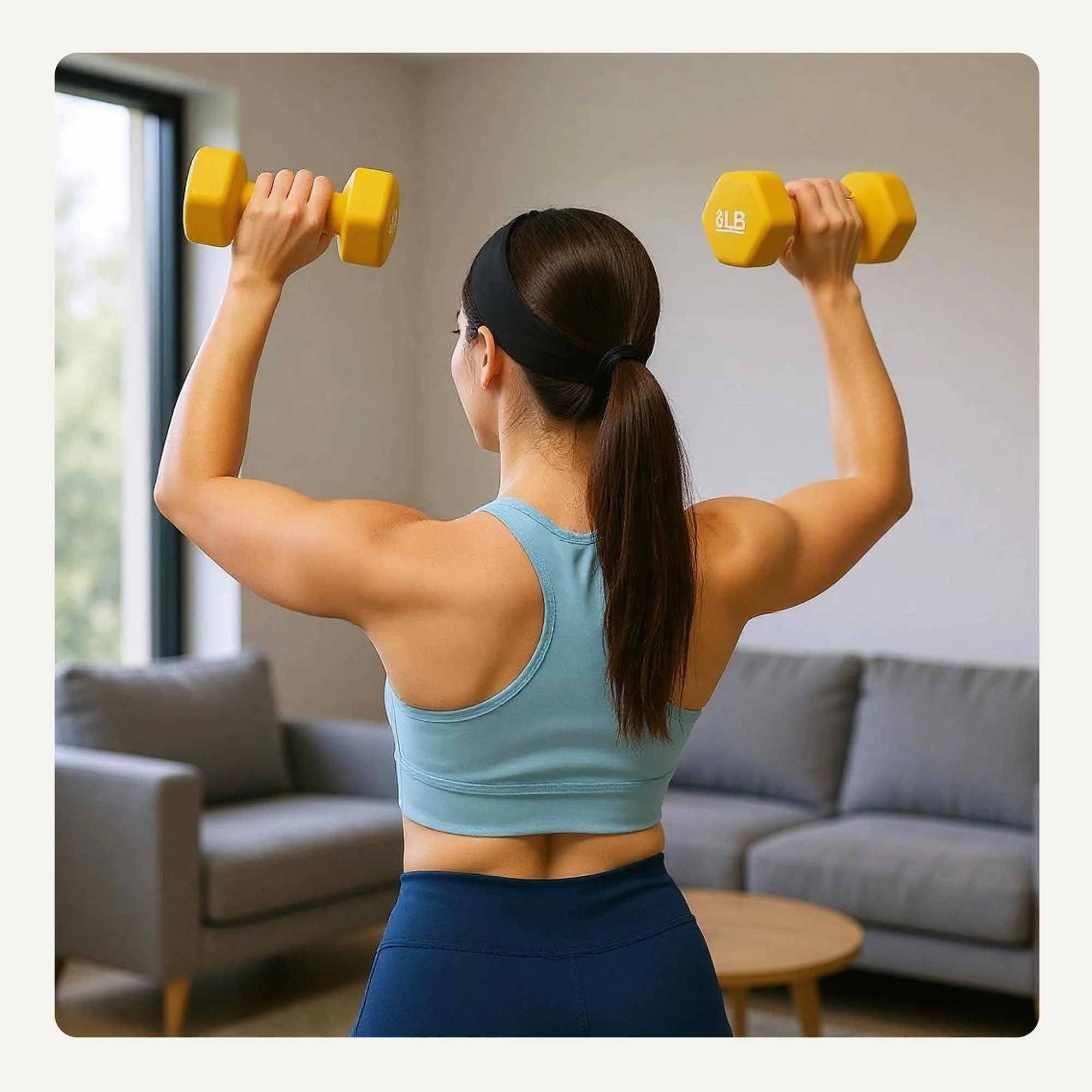 Amazon Basics Neoprene Dumbbell Hand Weights, 8 Pounds, Pair, Yellow - Image 2