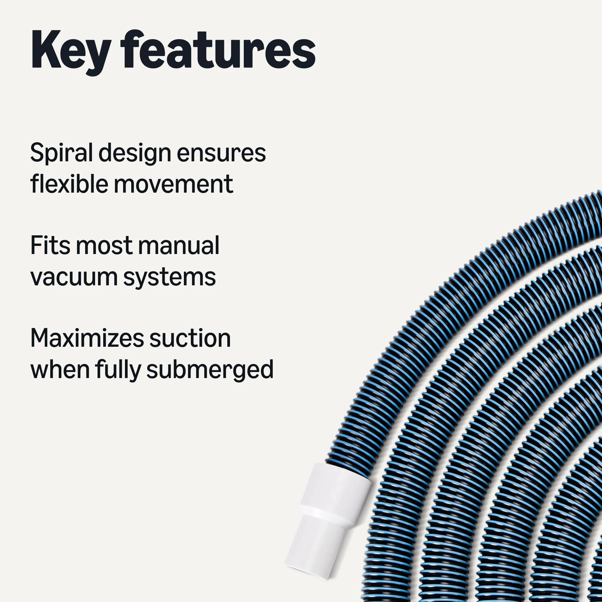 Amazon Basics Pool Vacuum Hose, 30ft, Flexible Spiral-Wound Design - Image 5