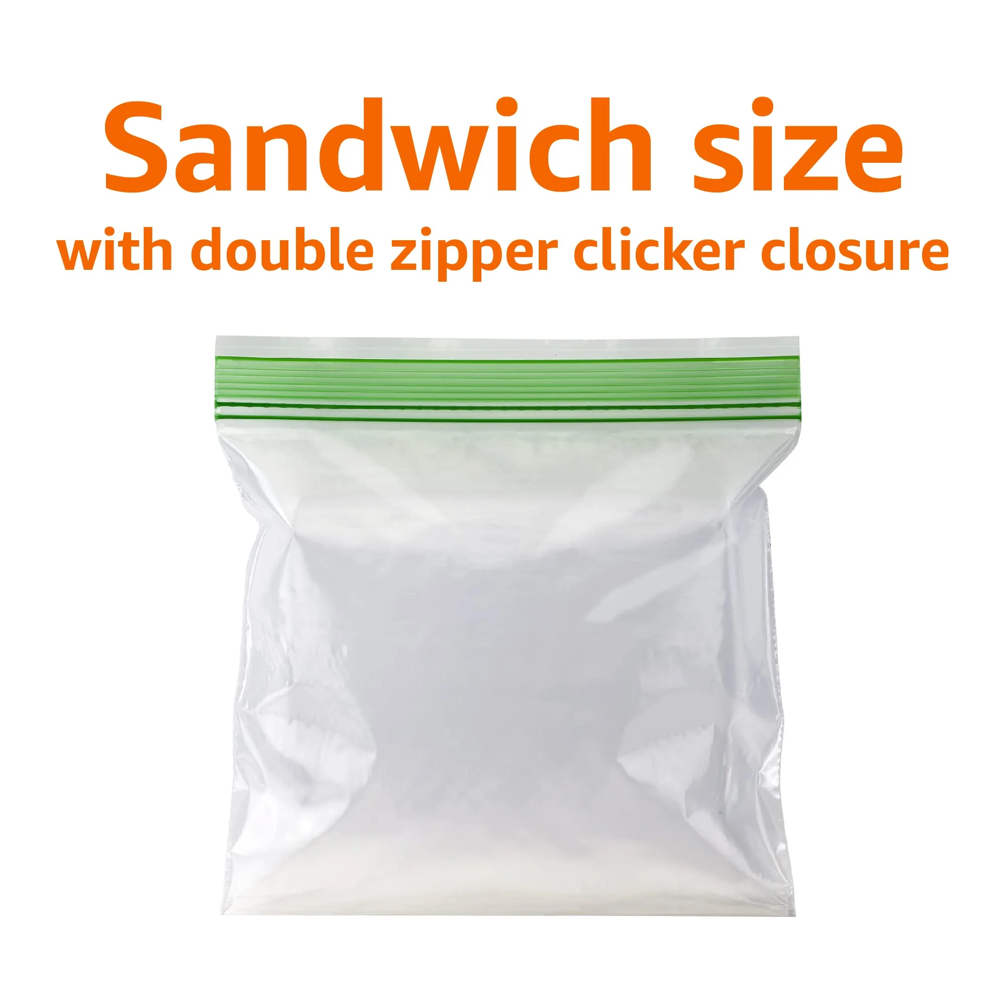 Amazon Basics Resealable Double Zipper Sandwich Storage Bags for Food Storage, 300 Count (Previously Solimo) (Pack of 2) - Image 2