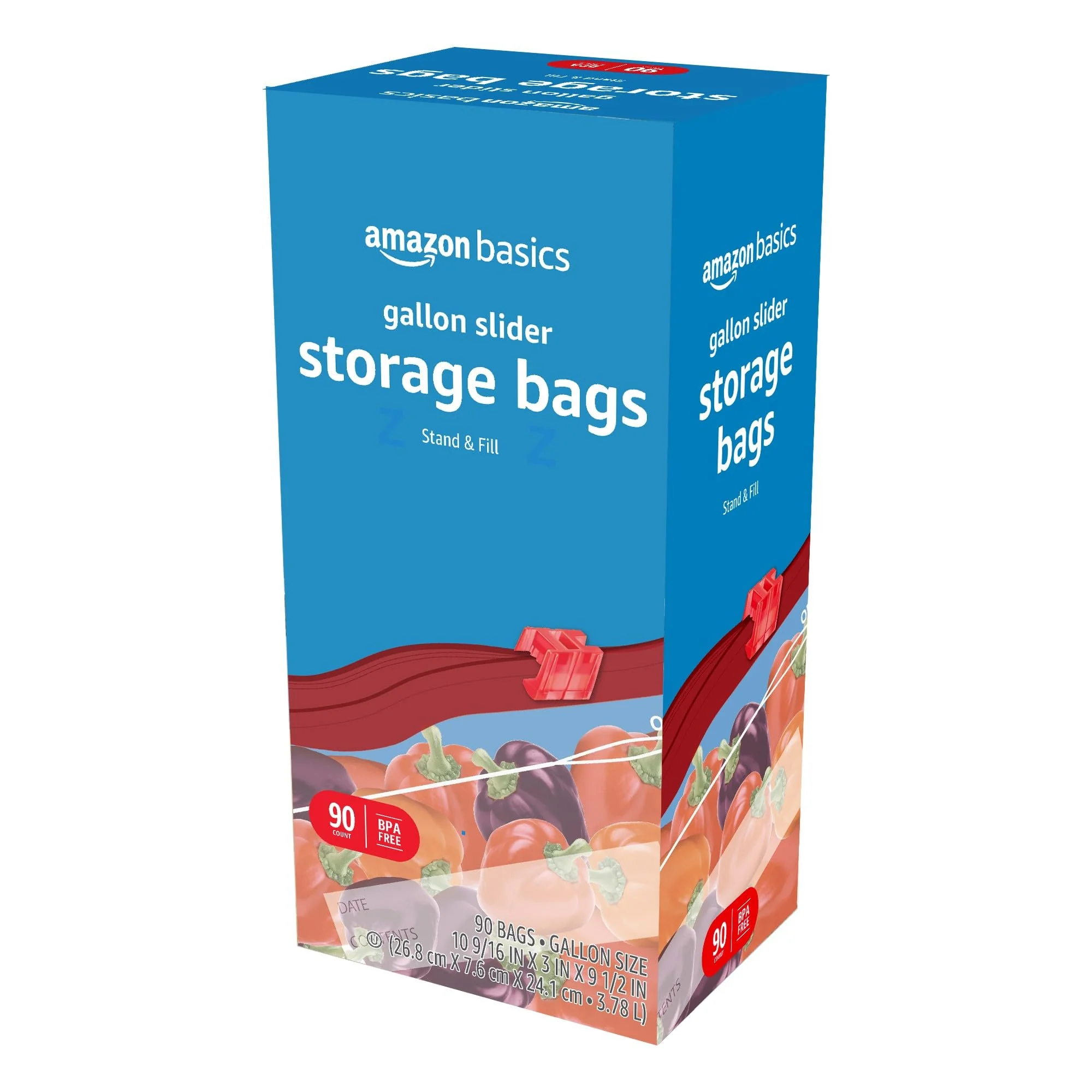 Amazon Basics Slider Gallon Food Storage Bags, BPA Free, Stand-Up Bottom, Easy to Fill, 90 Count - Image 5