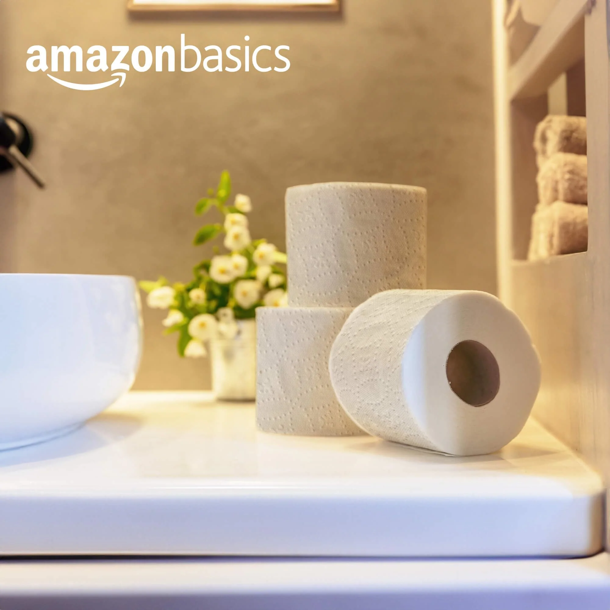 Amazon Basics Soft and Strong 2-Ply Toilet Paper, 6 Ultra Rolls = 24 Regular Rolls, Unscented, 340 Sheets per Roll, Septic Safe - Image 2