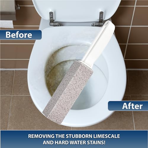 Amazon Brand | 6 Pack Ring King Pumice Stone Toilet Bowl Cleaner with Handle | Effectively Removes Stubborn Limescale from Tile, Shower Door and Bathtubs. Best Calcium, Lime, and Rust Remover. - Image 4