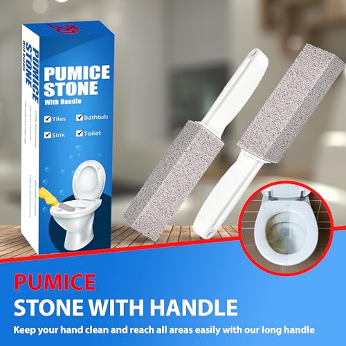 Amazon Brand | 6 Pack Ring King Pumice Stone Toilet Bowl Cleaner with Handle | Effectively Removes Stubborn Limescale from Tile, Shower Door and Bathtubs. Best Calcium, Lime, and Rust Remover. - Image 5