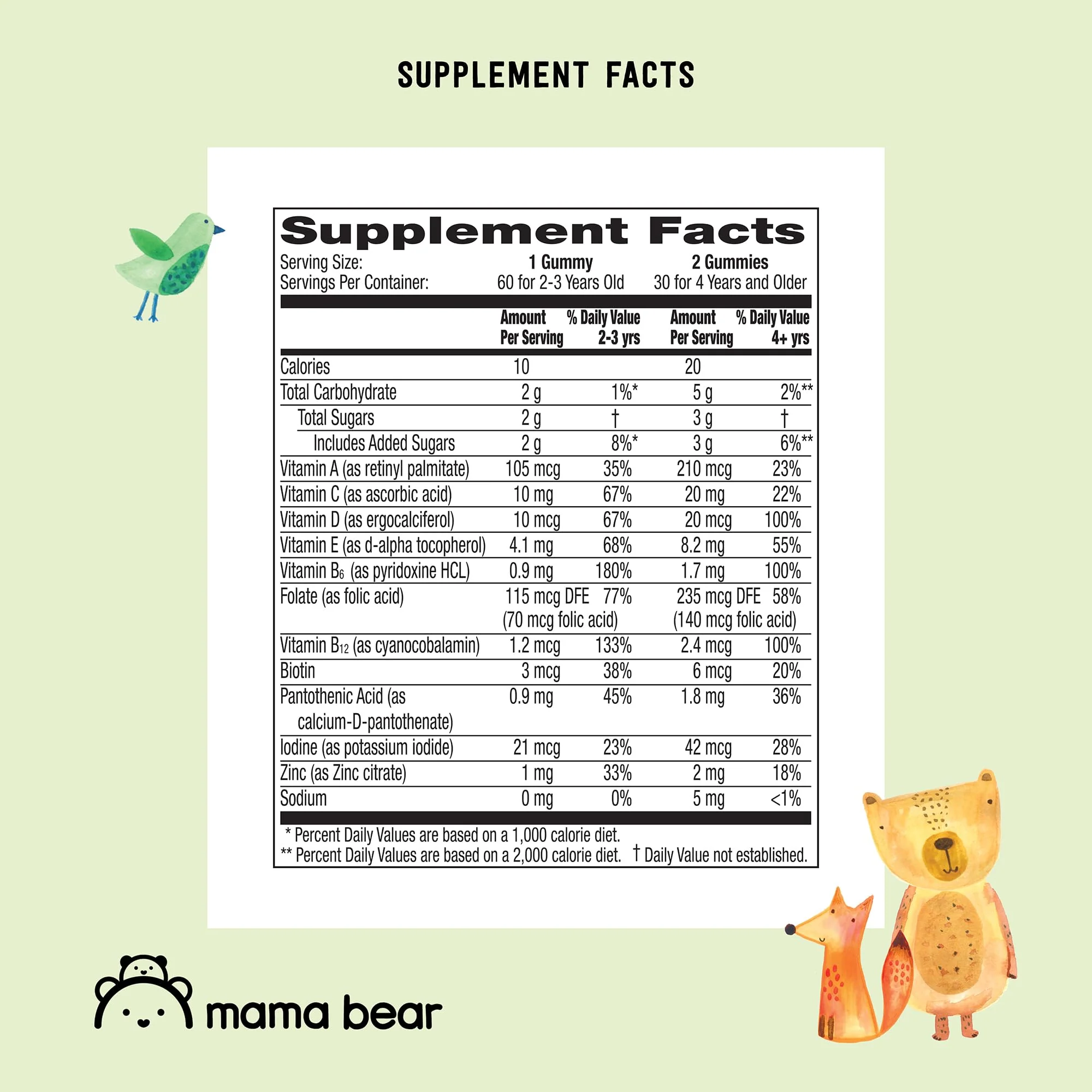 Amazon Brand - Mama Bear Organic Kids Multivitamin Gummies, Berry, Cherry & Orange, 60 Count, 1 Month Supply (Packaging May Vary) - Image 6