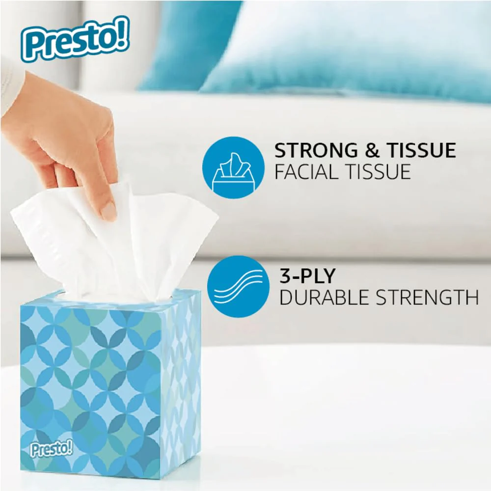 Amazon Brand - Presto! Ultra-Soft 3-Ply Premium Facial Tissues, 264 Count (4 Cube Boxes of 66), Packaging May Vary - Image 4