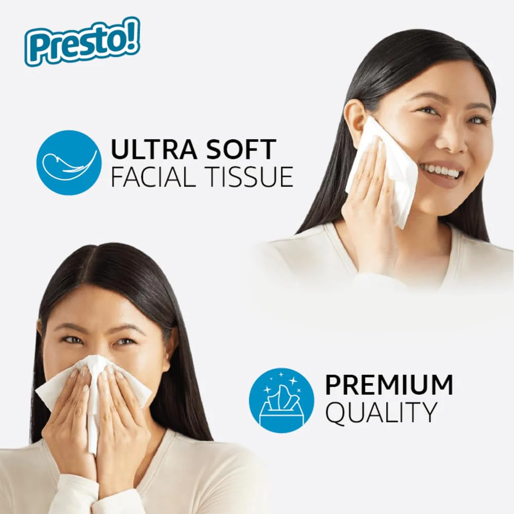 Amazon Brand - Presto! Ultra-Soft 3-Ply Premium Facial Tissues, 264 Count (4 Cube Boxes of 66), Packaging May Vary - Image 5