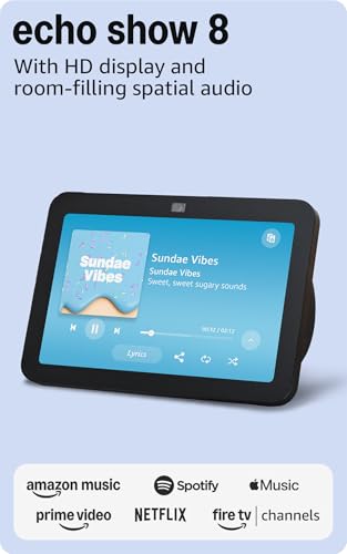 Amazon Echo Show 8, With Spatial Audio, Smart Home Hub, ideal for open living spaces, Designed for Alexa+, Charcoal - Image 2