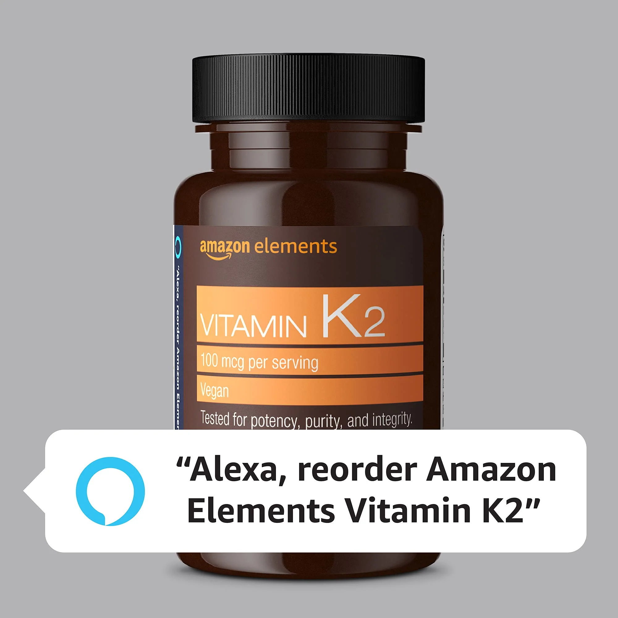 Amazon Elements Vitamin K2 100 mcg, Vegan, 65 Capsules, 2 Month Supply (Packaging May Vary) (Pack of 2) - Image 6