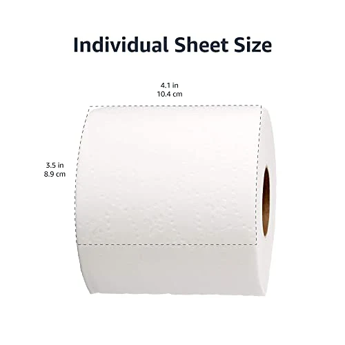 AmazonCommercial 2-Ply Ultra Plus Individually Wrapped Toilet Paper, White, Septic Safe, Compatible with Standard Dispensers, 400 Sheets per Roll (24 Rolls), 4.1 x 3.6 Sheet - Image 2