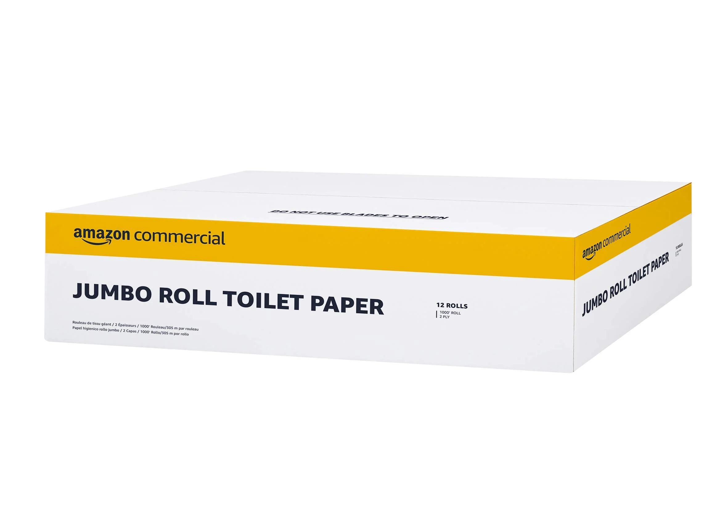 AmazonCommercial 2-Ply White Jumbo Roll Toilet Paper, 9 in, Septic Safe, Compatible with Universal Dispensers, FSC Certified, 1000 Feet Per Roll (Pack of 12) - Image 2