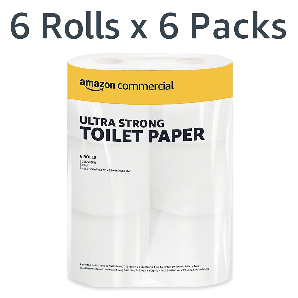 AmazonCommercial FSC Certified 2-Ply White Ultra Strong Toilet Paper, Septic Safe, 286 Sheets per Roll - 36 Rolls - Image 6