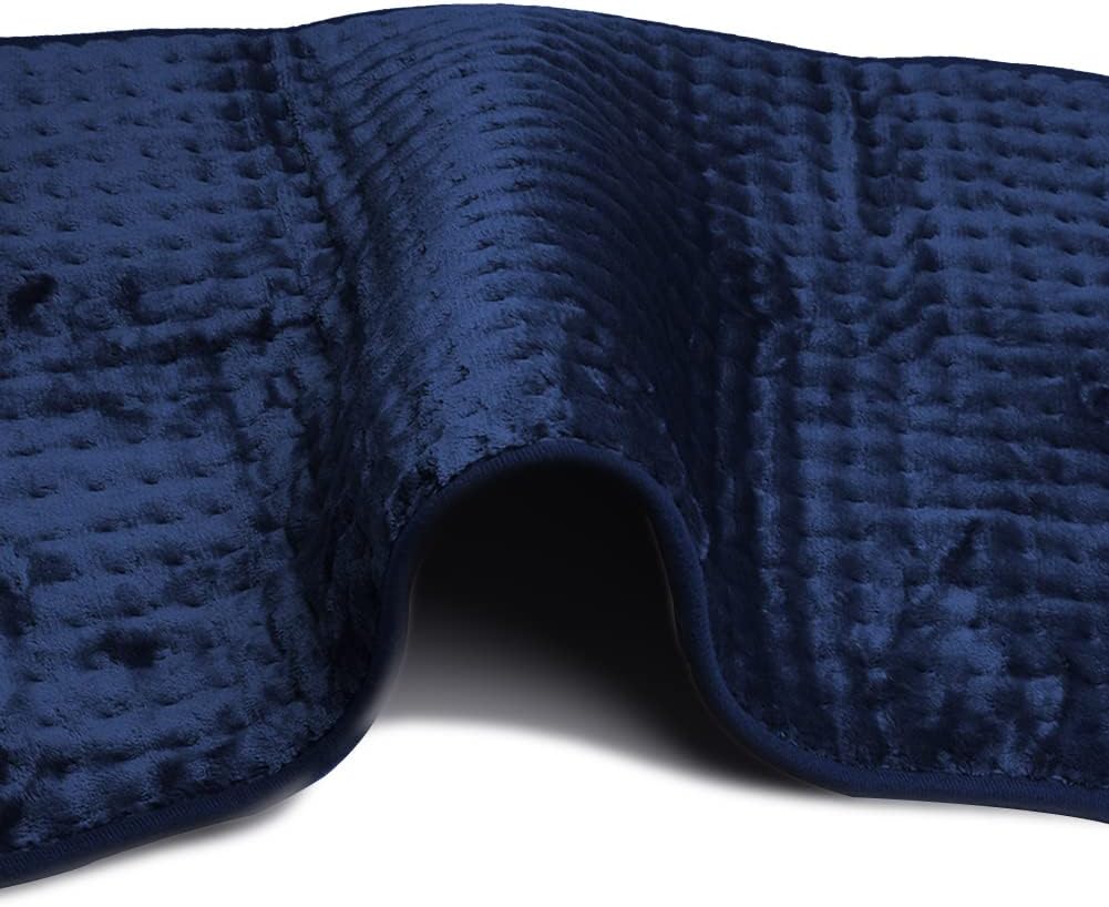 Ambershine 17''x33'' XXXL King Size Heating Pad with Fast-Heating Technology&6 Temperature Settings, Flannel Electric Heating Pad/Pain Relief for Back/Neck/Shoulders/Abdomen/Legs (Navy)