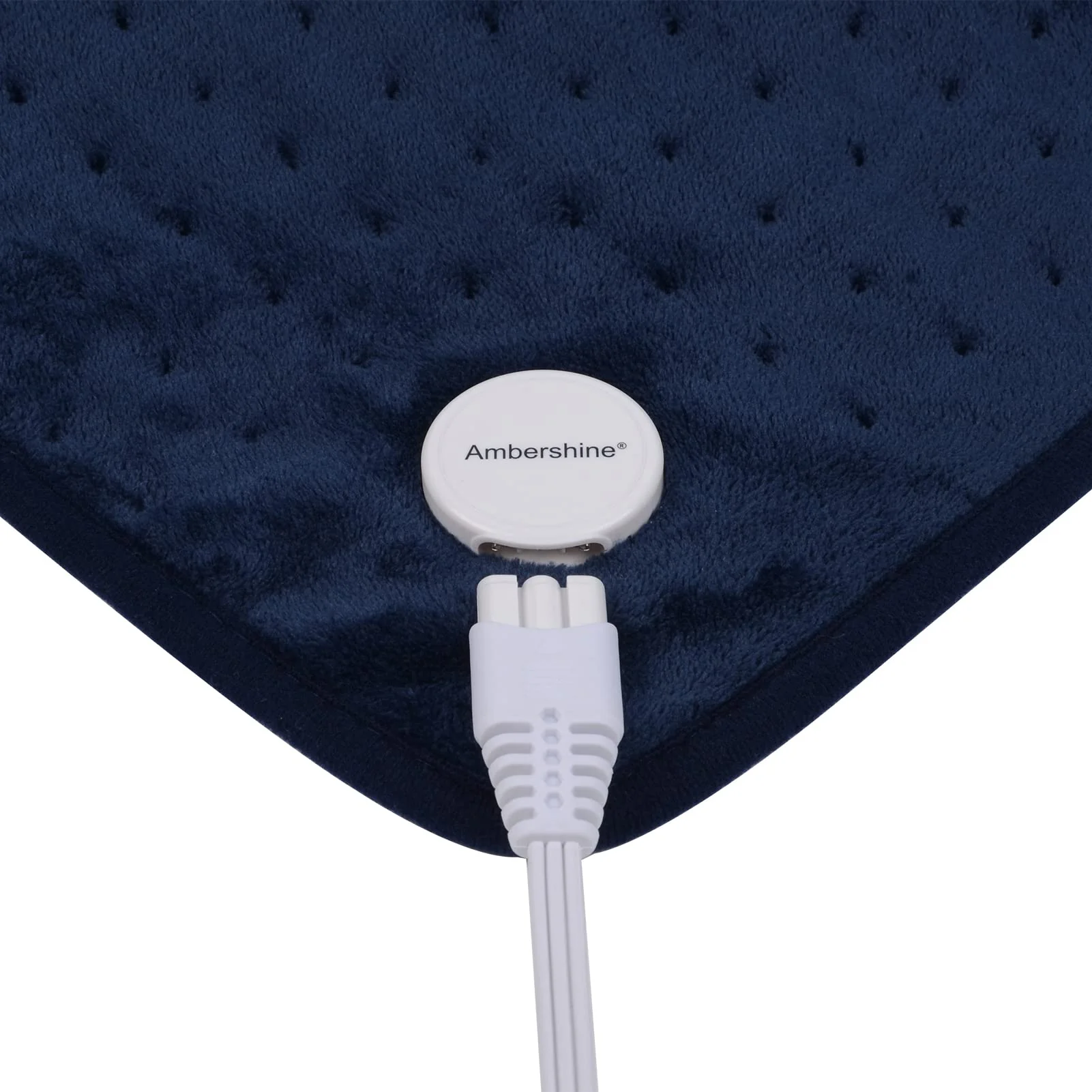Ambershine 17''x33'' XXXL King Size Heating Pad with Fast-Heating Technology&6 Temperature Settings, Flannel Electric Heating Pad/Pain Relief for Back/Neck/Shoulders/Abdomen/Legs (Navy) - Image 4