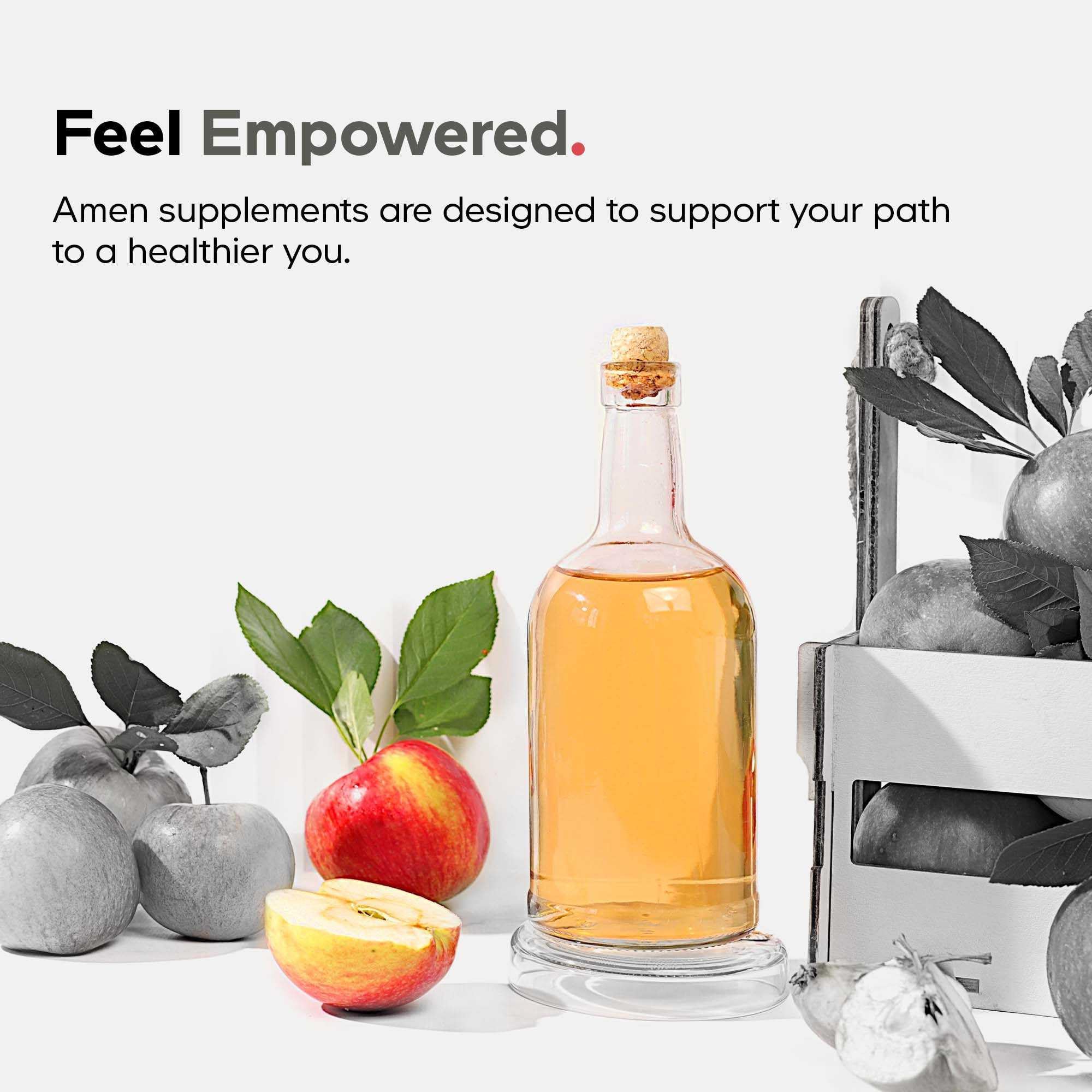 Amen Vitamin D, K2 & Zinc, Cholecalciferol D3 5000 IU, Organic Whole Food Blend with Apple, Blueberry, Cranberry, Elderberry Powder Fruits, Vegan Supplement, D3 K2 Vitamins, Non-GMO - 60 Capsules - Image 4
