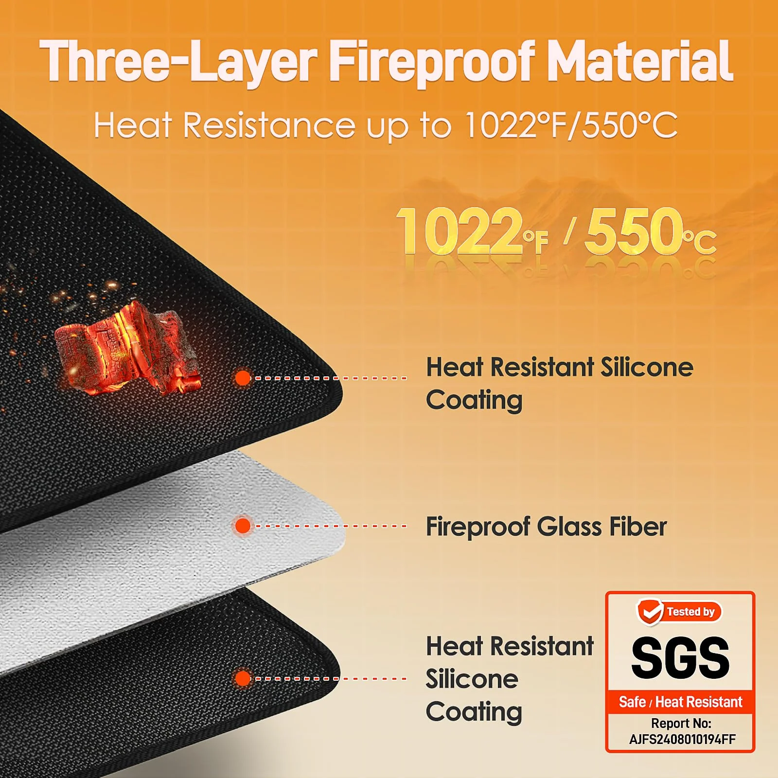 Amerbro Heat Resistant Mats for Countertop - Fireproof 16x20in Heat Resistant Mats for Air Fryer - Kitchen Countertop Protector for Air Fryer, Coffee Maker, Stand Mixer, Toaster, Oven 2PCS - Black - Image 6