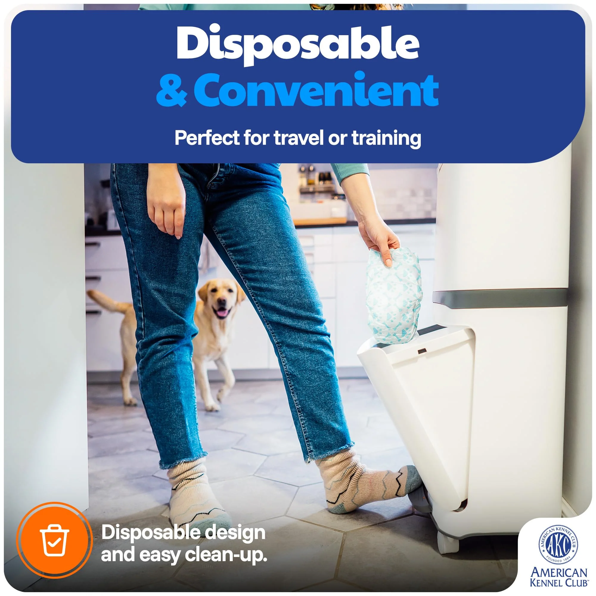 American Kennel Club Male Dog Wrap, Disposable Diapers with Wetness Indicator, Large, 50 Count - Image 5