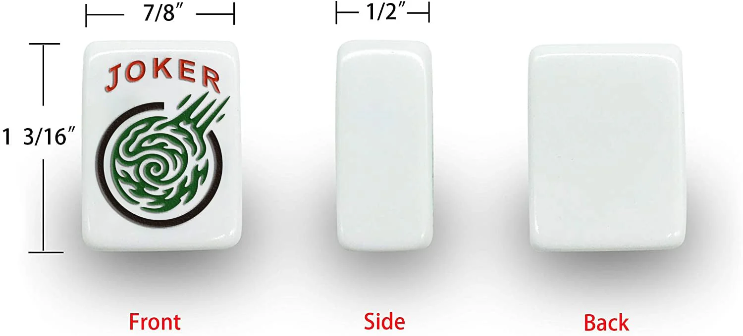 American Mahjong Game Set: 166 White Engraved Tiles, Western Mah Jongg Play, Traveler Size Case, Dices, Chips, Manual, Win Indicator