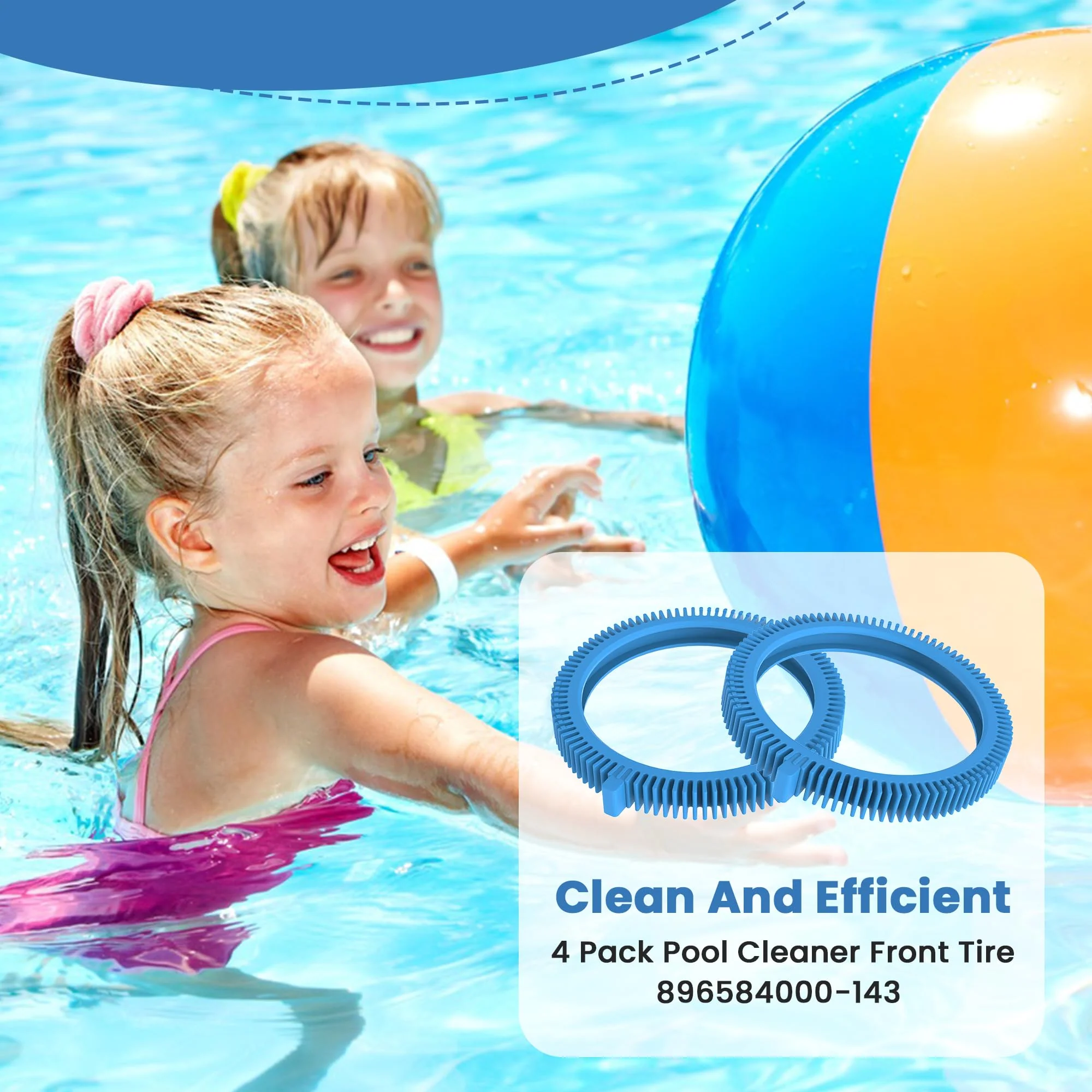 AMI PARTS 896584000-143 Pool Cleaner Front Tire with Humps for Concrete Pools Fits for Poolvergnuegen Cleaners 4 Pack - Image 3