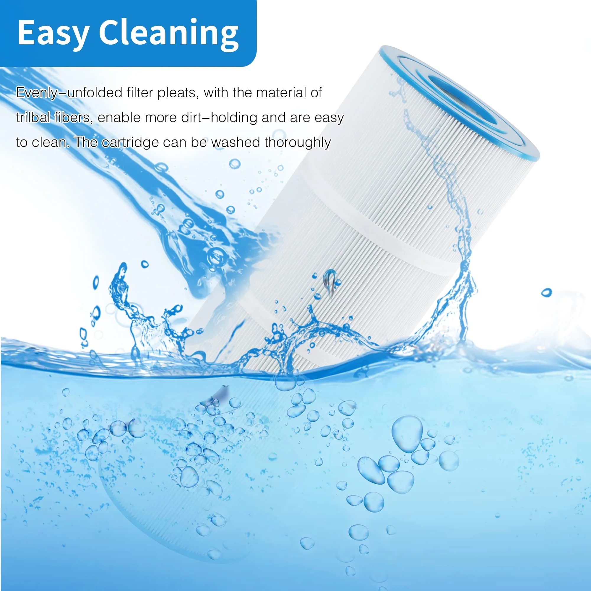 AmiBron C-7470 Pool Filter Cartridge Replaces Pentair CCP320,Pleatco PCC80-PAK4 PCC80,Clean and Clear Plus 320,Filbur FC-1976,R173573,178580, L:20" xOD:7", 4X80 sq.ft. 4 Pack - Image 4