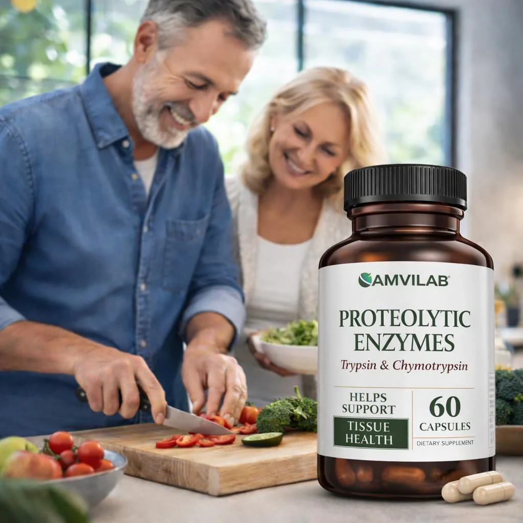 AMVILAB Proteolytic Enzymes | Trypsin & Chymotrypsin – Advanced Digestive Enzyme Supplement for Woman&Men - Digestive Enzymes for Protein Breakdown, Immune & Circulatory Health - 60 Capsules - Image 7