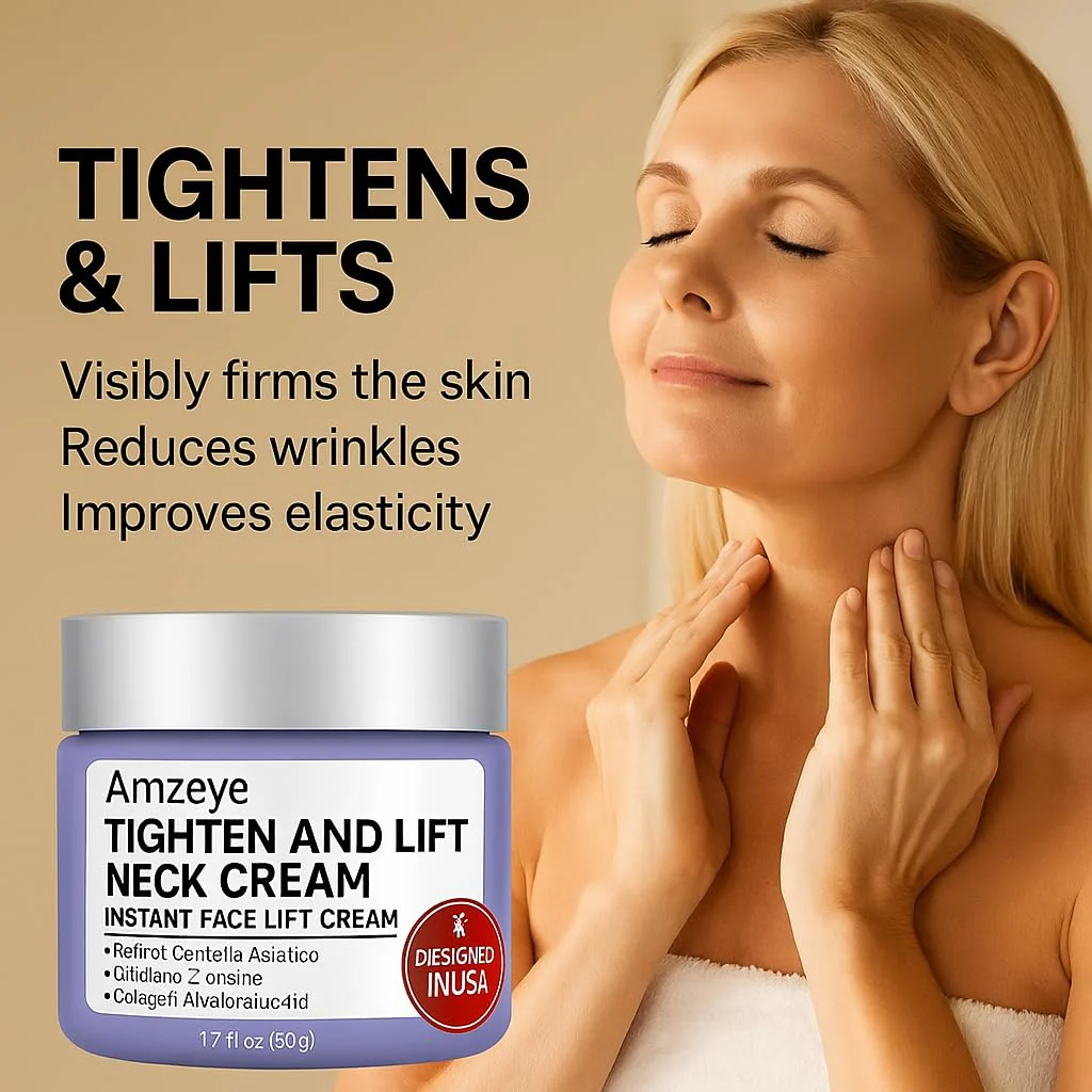 AMZEYE Tighten and Lift Neck Cream, Instant Face Lift Cream, 1.7 fl oz, Firming Fine lines, Loose & Sagging On Face, Decollete & Other Skin Areas - Image 8