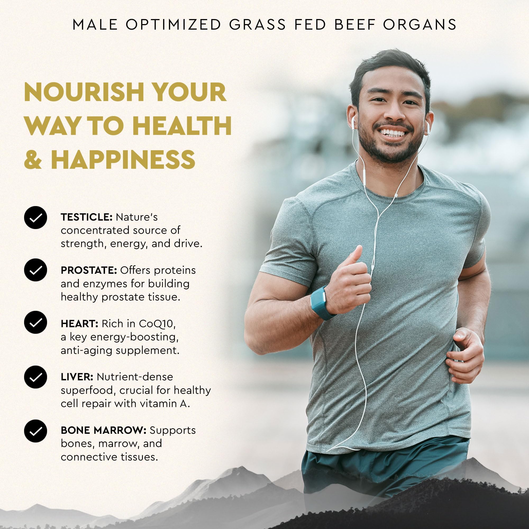 Ancestral Supplements Mofo, Supplements for Men, Support for Energy Levels and Overall Men's Health and Wellness, Non-GMO Grass Fed Beef Organ Supplement with Liver, No Fillers, 180 Capsules - Image 3