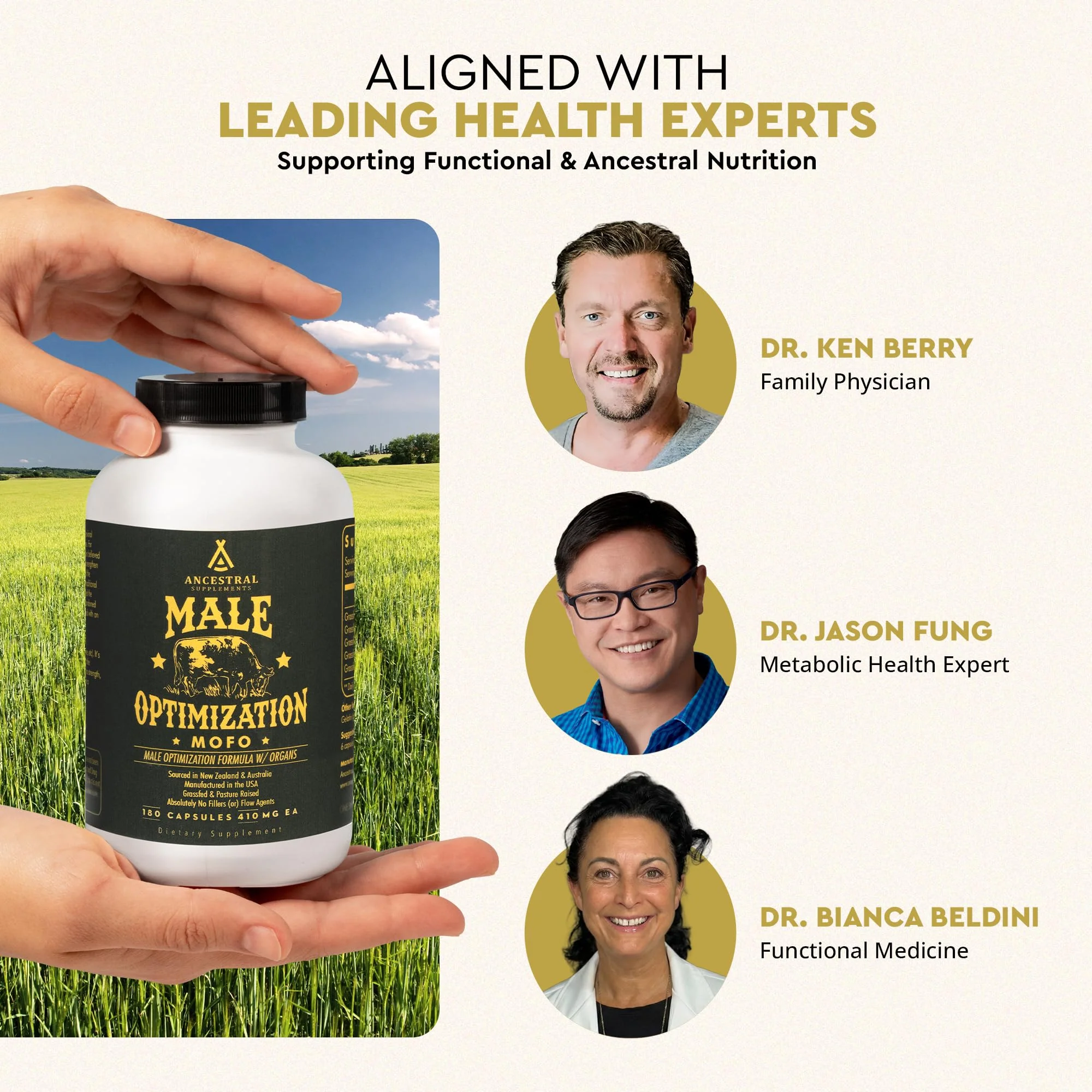 Ancestral Supplements Mofo, Supplements for Men, Support for Energy Levels and Overall Men's Health and Wellness, Non-GMO Grass Fed Beef Organ Supplement with Liver, No Fillers, 180 Capsules - Image 6