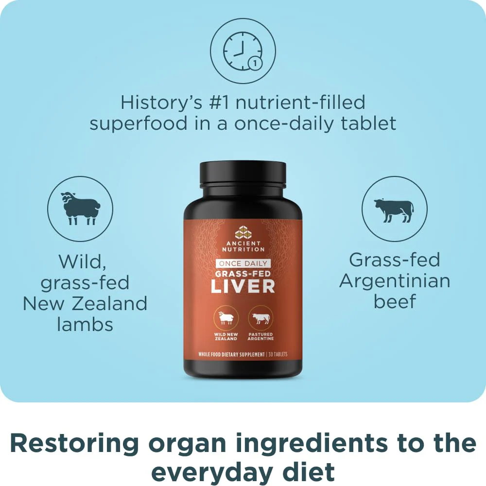 Ancient Nutrition Organ Supplements, Once Daily Grass-Fed and Wild Organ Complex Capsules, Beef & Lamb Liver, Supports Healthy Blood, Gut, and Liver, 30 Ct - Image 8