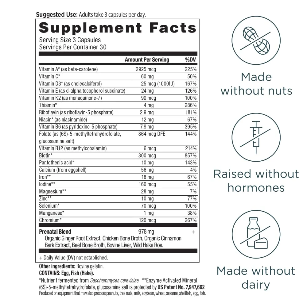 Ancient Nutrition Prenatal Vitamins, Multivitamin for Women with Methylated Vitamin C, B12, Magnesium and Folate, Supports Pregnancy and Fertility Health, 90 Ct - Image 6