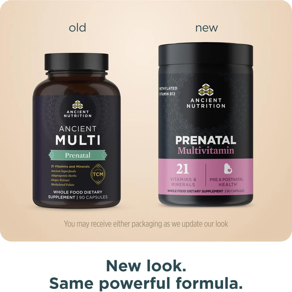 Ancient Nutrition Prenatal Vitamins, Multivitamin for Women with Methylated Vitamin C, B12, Magnesium and Folate, Supports Pregnancy and Fertility Health, 90 Ct - Image 7