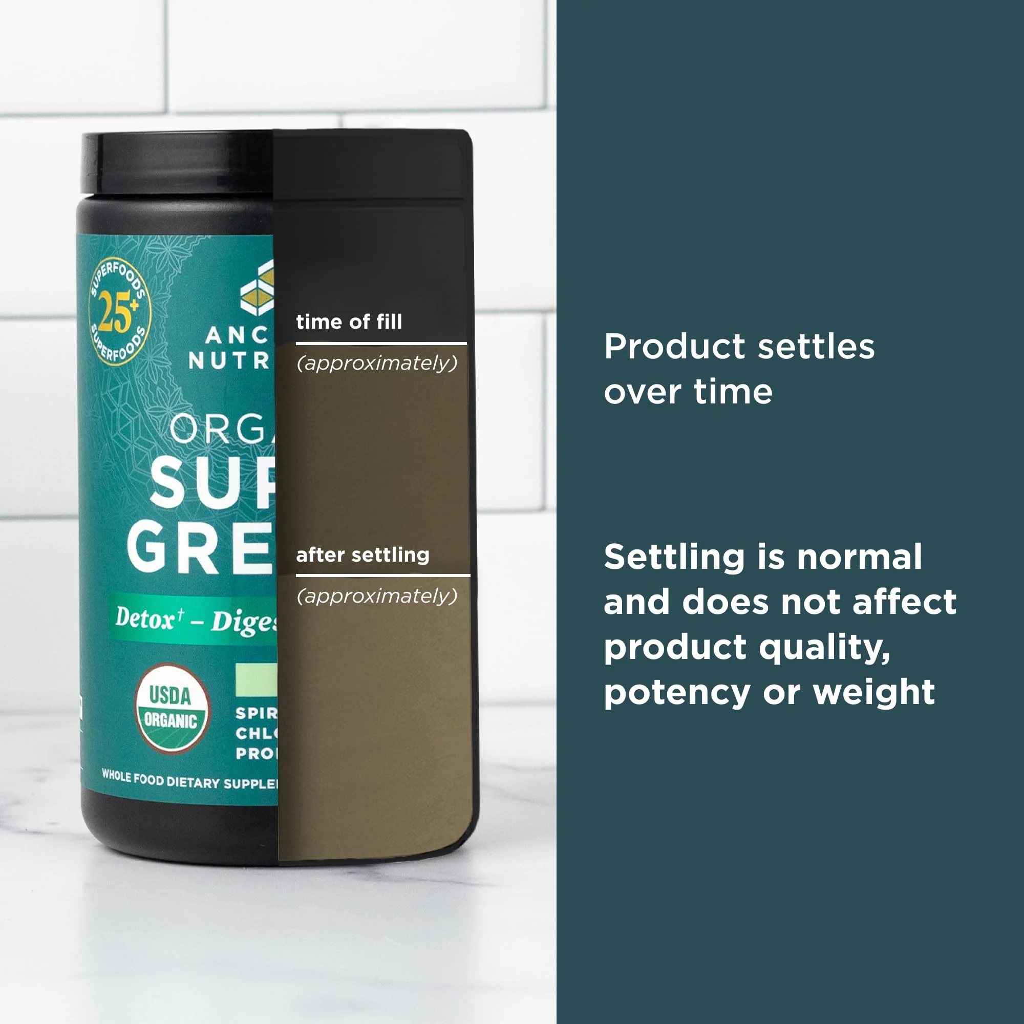 Ancient Nutrition SuperGreens Powder with Probiotics, Organic Peppermint Flavor Greens, Made from Real Fruits, Vegetables and Herbs, for Digestive and Energy Support, 25 Servings, 7.23oz - Image 3