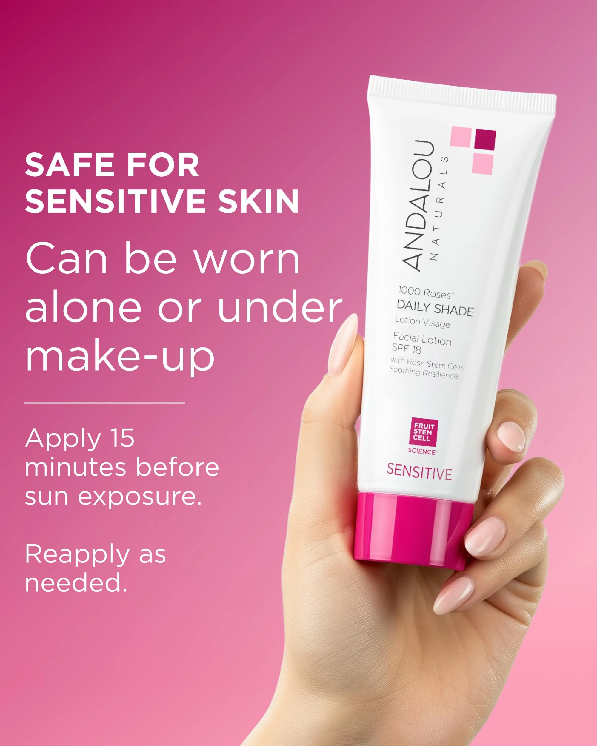 Andalou Naturals, Daily Shade Sensitive Rose Stem Cells, 2.7 Fl Oz - Image 4