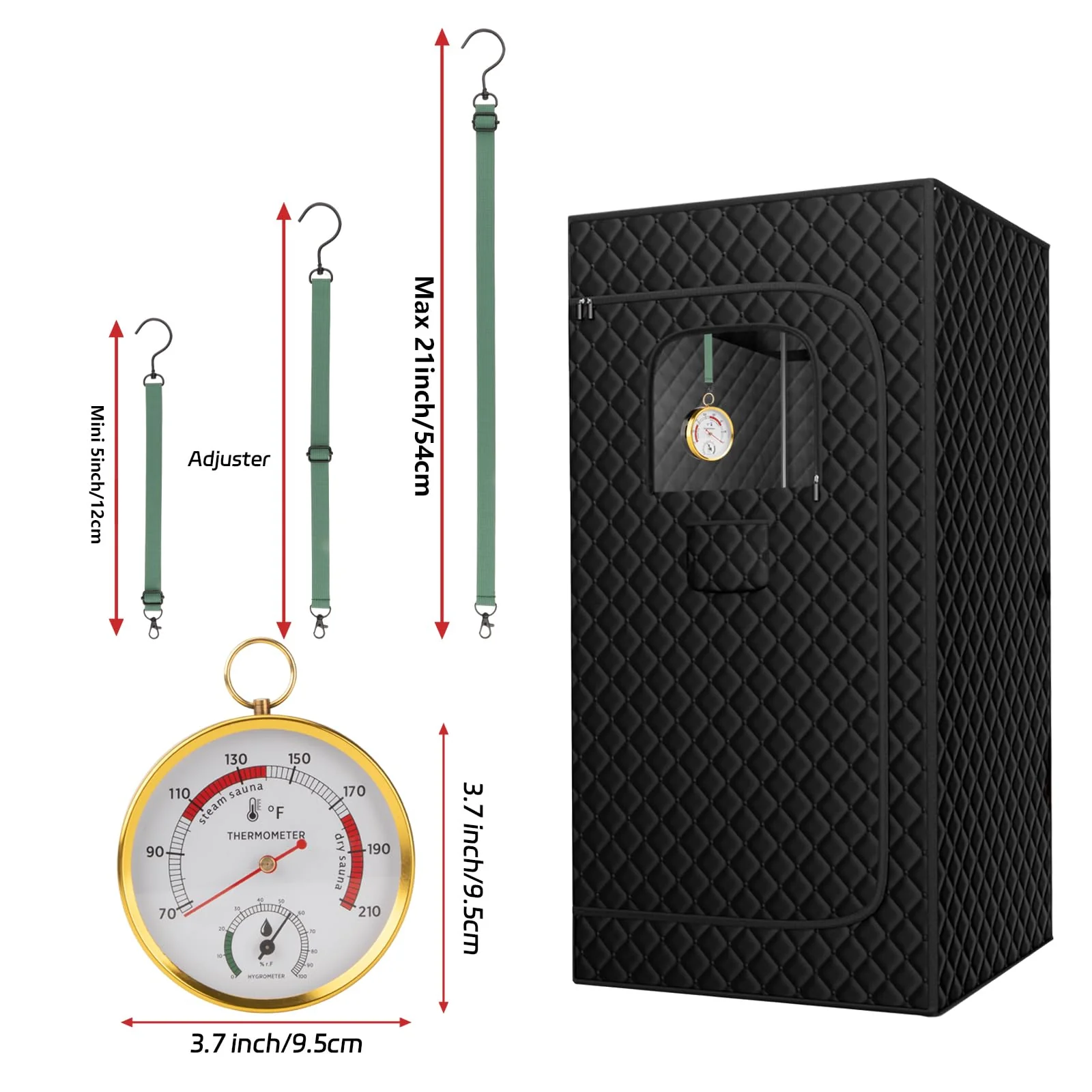 Andelov Sauna Thermometer and Hygrometer (Fahrenheit) with Lanyard Mount, Portable Temperature & Humidity Monitor for Steam Sauna Box, Infrared/Indoor/Home Sauna Accessories - Image 8