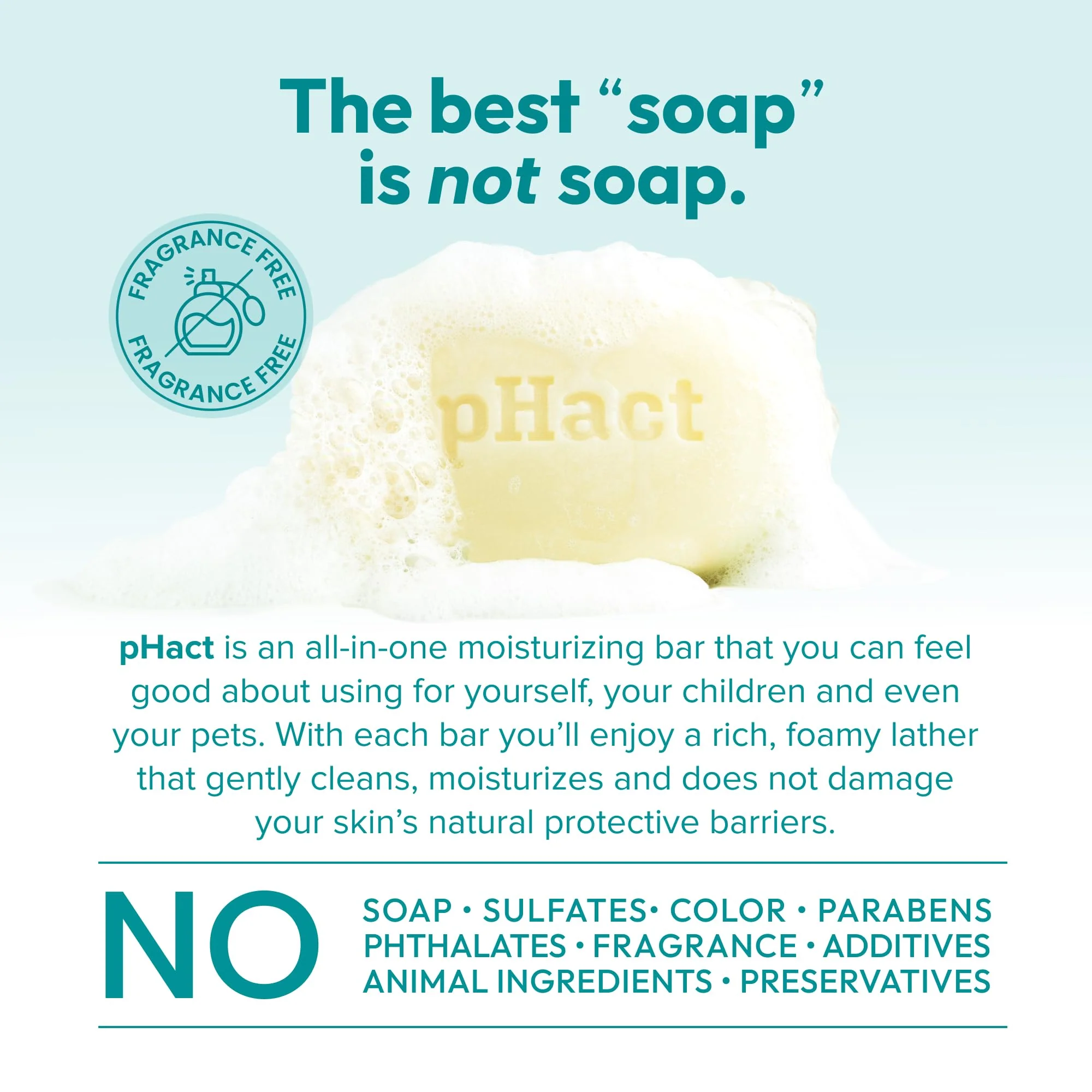 ANDREW LESSMAN pHact Moisture-Rich, Soap-Free Cleansing Bar. Natural Skin pH. Fragrance-Free. All Skin Types - Even Sensitive Skin. Hypoallergenic. Dermatologist Tested. 3 Pack 4.25 oz each - Image 5
