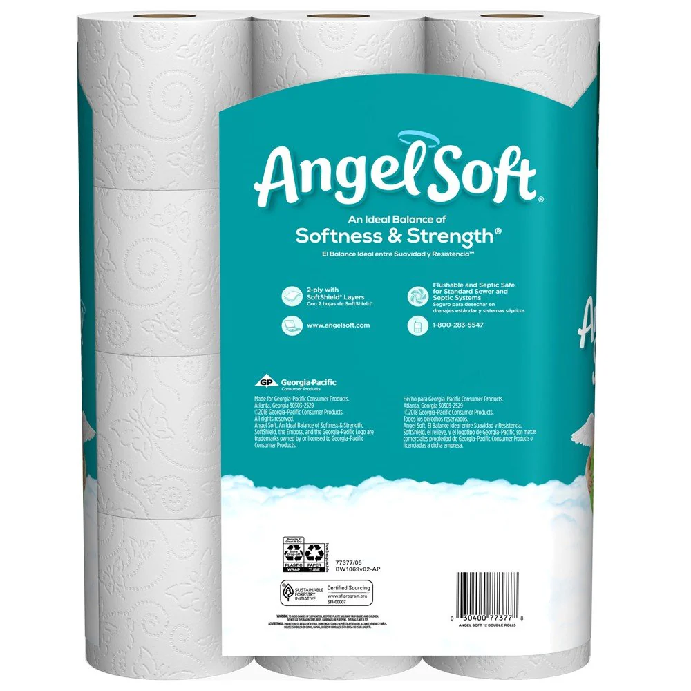 ANGEL SOFT Toilet Paper Bath Tissue, 12 Double Rolls, 260+ 2-Ply Sheets Per Roll - Image 12