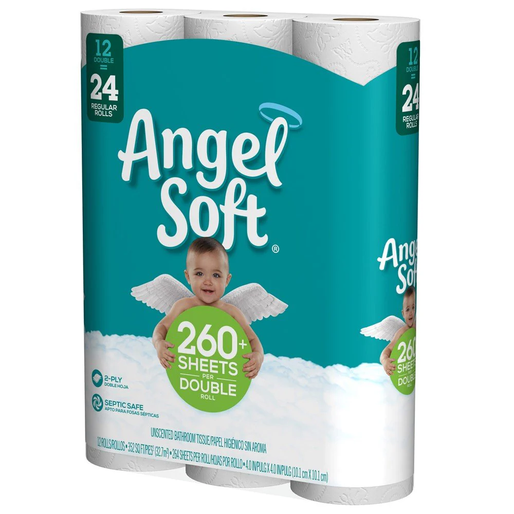 ANGEL SOFT Toilet Paper Bath Tissue, 12 Double Rolls, 260+ 2-Ply Sheets Per Roll - Image 13