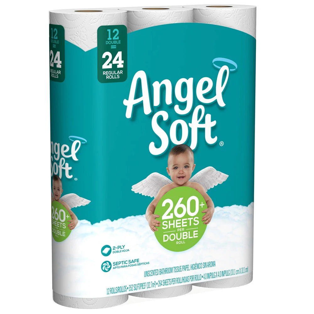 ANGEL SOFT Toilet Paper Bath Tissue, 12 Double Rolls, 260+ 2-Ply Sheets Per Roll - Image 14