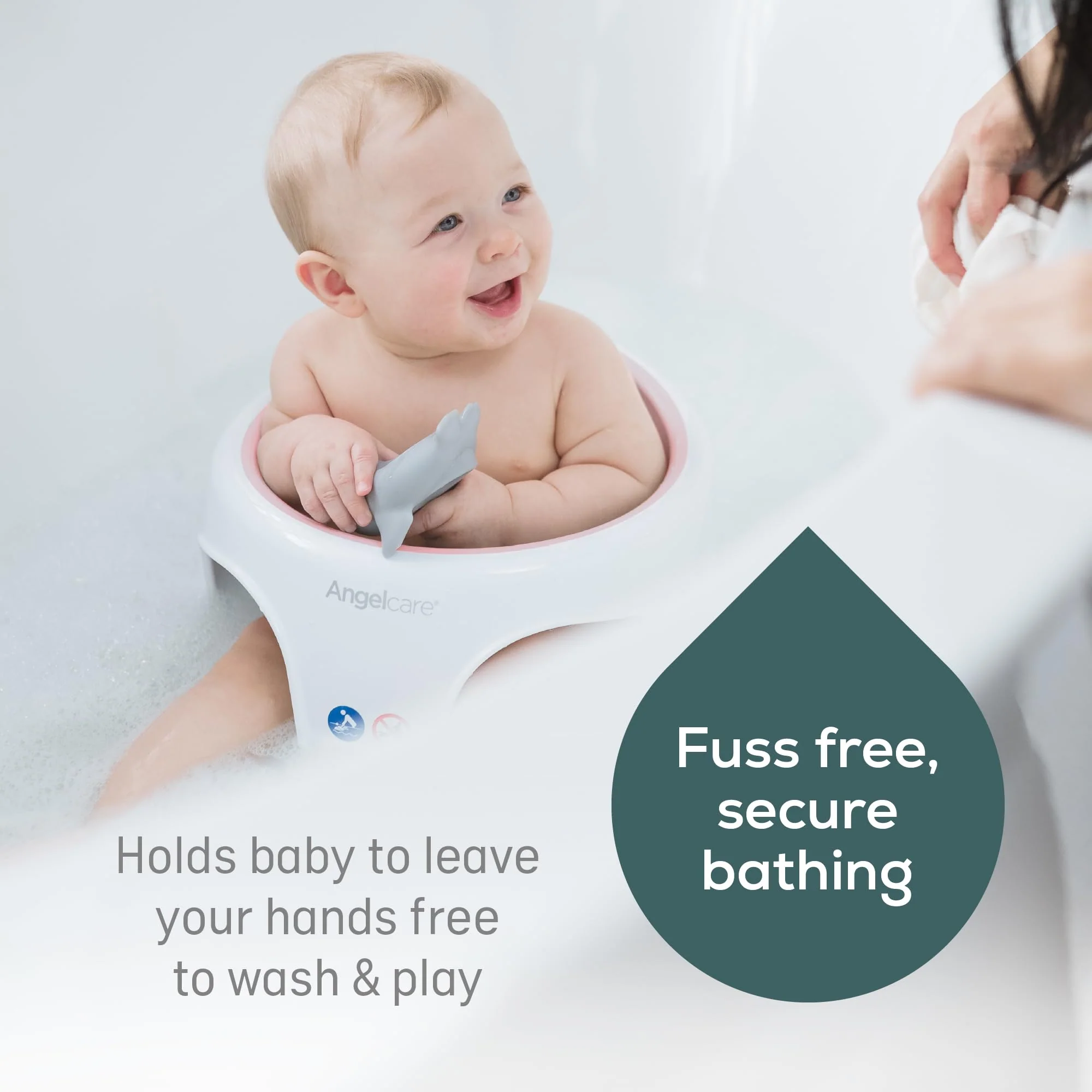 Angelcare - Baby Bath Seat - Soft Touch Support - Water Level Indicator - Fixation by Suction Cups - Pink - Image 8