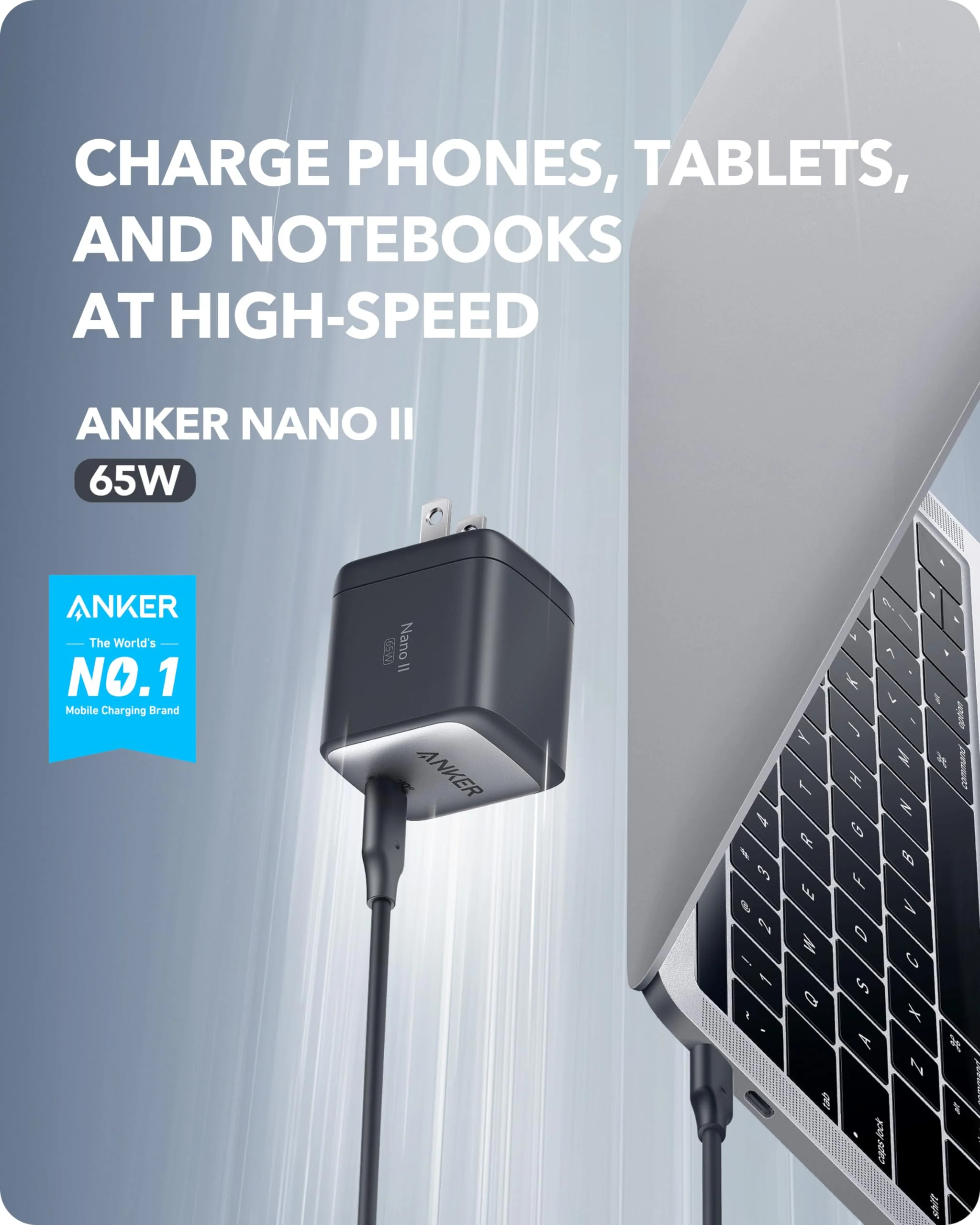 Anker Nano USB C Charger,65W GaN II PPS Fast Compact Foldable Charger for MacBook Pro, Galaxy, Dell, iPhone 17/16, iPad Pro, and More - Image 3