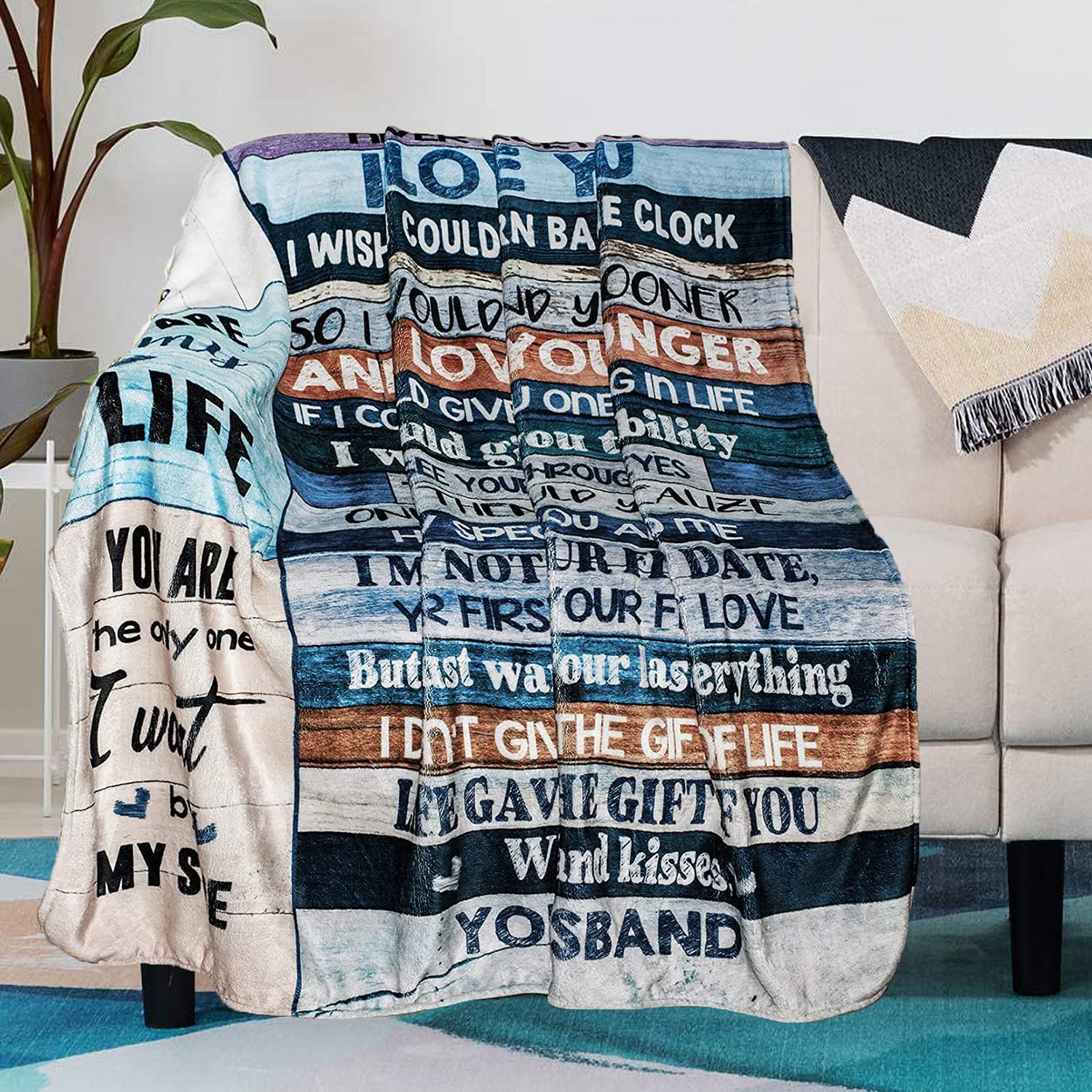 Anniversary Romantic Gift for Wife, Ultra-Soft Micro Fleece Sherpa Throw Blanket, Christmas Day Gifts for Her, Wife Birthday Gifts from Husband, for Bedding Sofa and Travel - Image 6