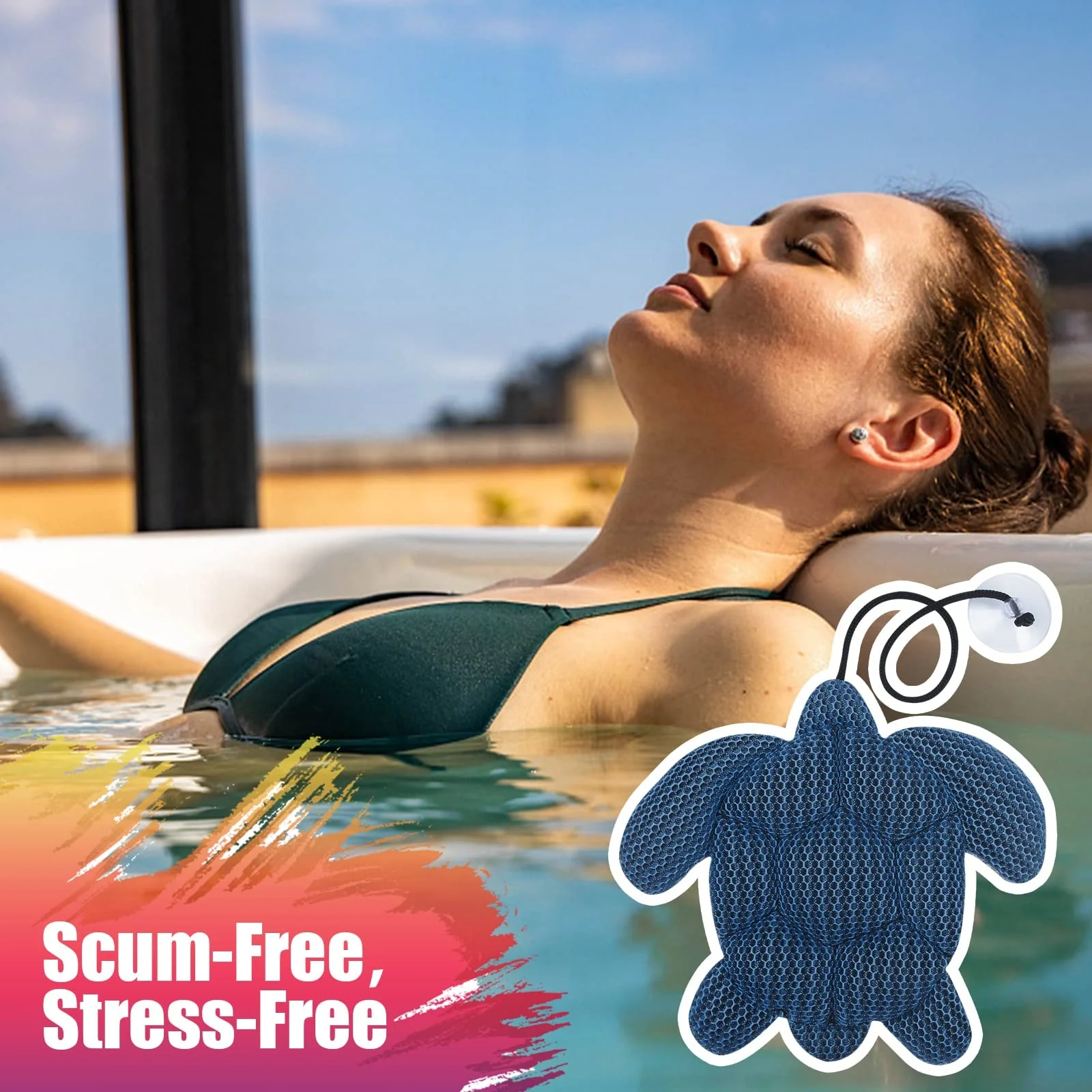 ANSLCA Hot Tub Scum Absorber, 2 Pack Scum Turtle Hot Tub Cleaner Hot Tub Sponges to Soak up Oils- Must Have Hot Tub Accessories for Adults Hot Tub Scum Sponge- Keeps Your Hot Tub Water Clean and Clear - Image 6