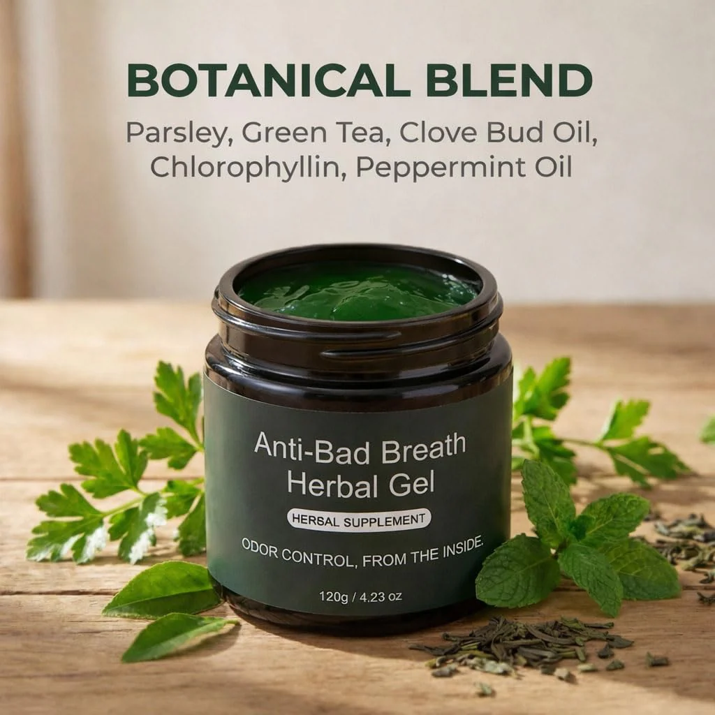 Anti-Bad Breath Herbal Gel Supplement, Internal Freshening Formula with Parsley, Green Tea, Lemon Balm, Clove Bud Oil, Peppermint Oil & Chlorophyllin, Natural Mint Flavor (1PCS) - Image 9
