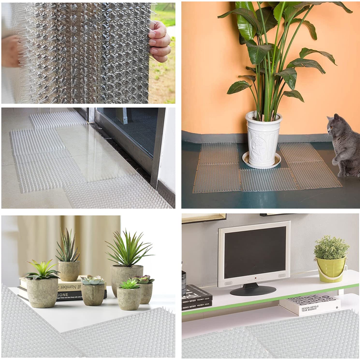 Aocoray 8 Pack Cat Deterrent Outdoor/Indoor Scat Mat, Pet Deterrent Training Mats, Keep Cats/Dogs Away Plastic Mats with Spikes, 12 Sq.ft, 16 x 13 Inches - Image 7
